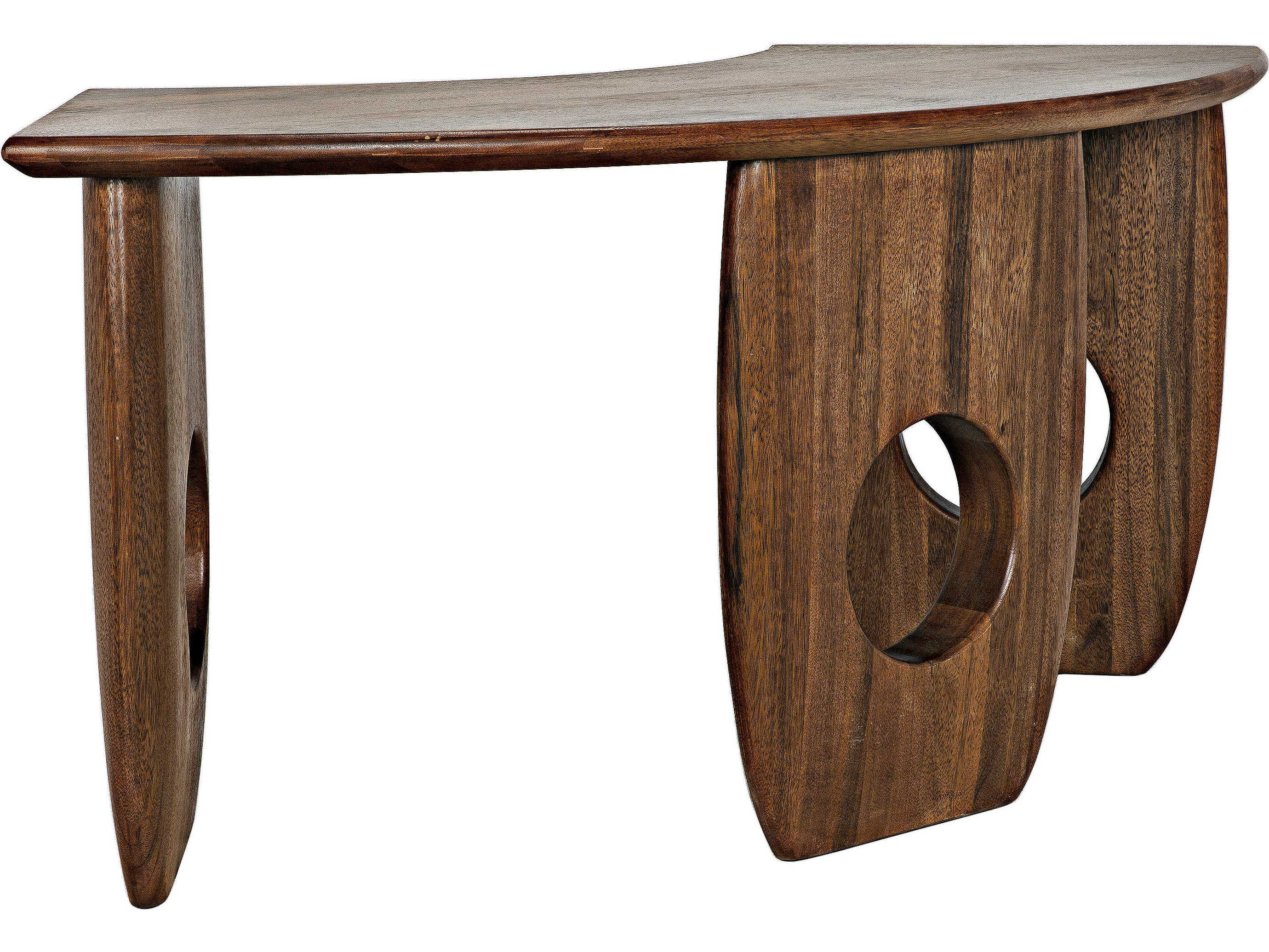 Noir Dark Walnut Brown Wood Computer Desk