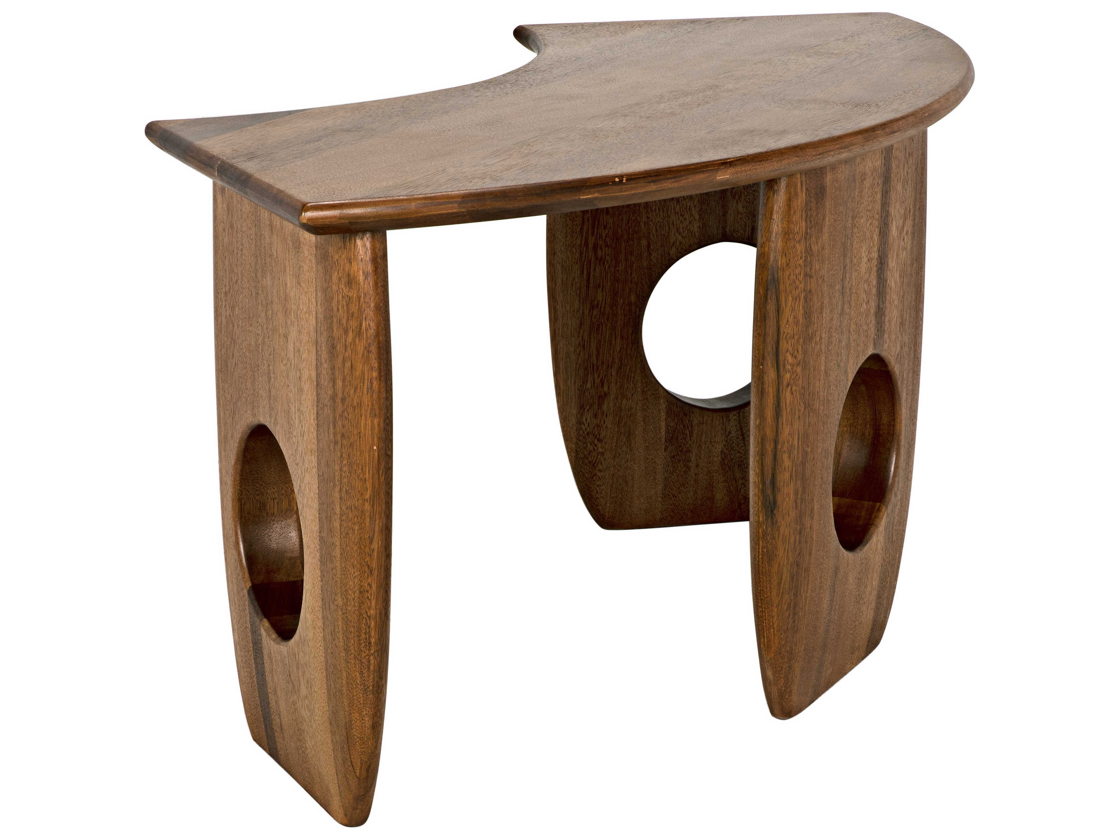 Noir Dark Walnut Brown Wood Computer Desk