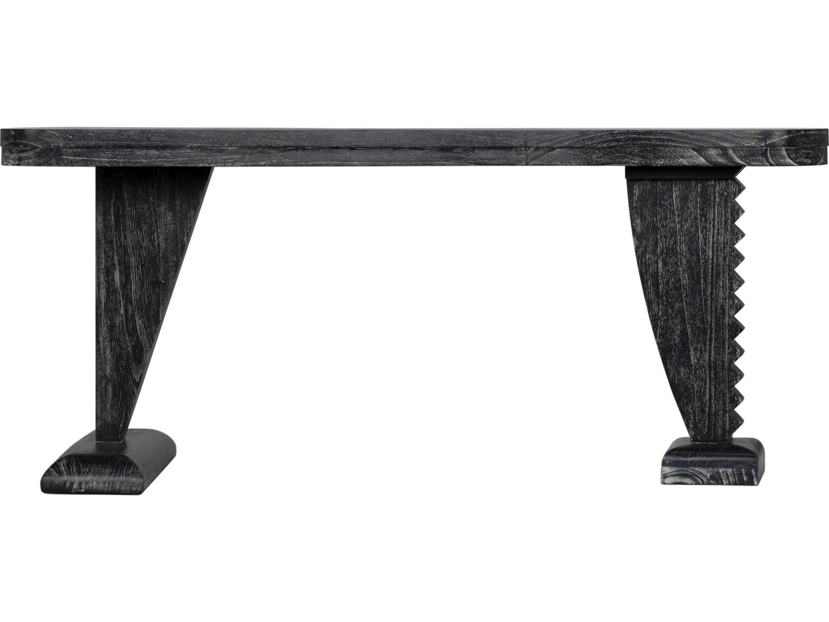 Noir Zigmund Cinder Black Mahogany Wood Computer Desk