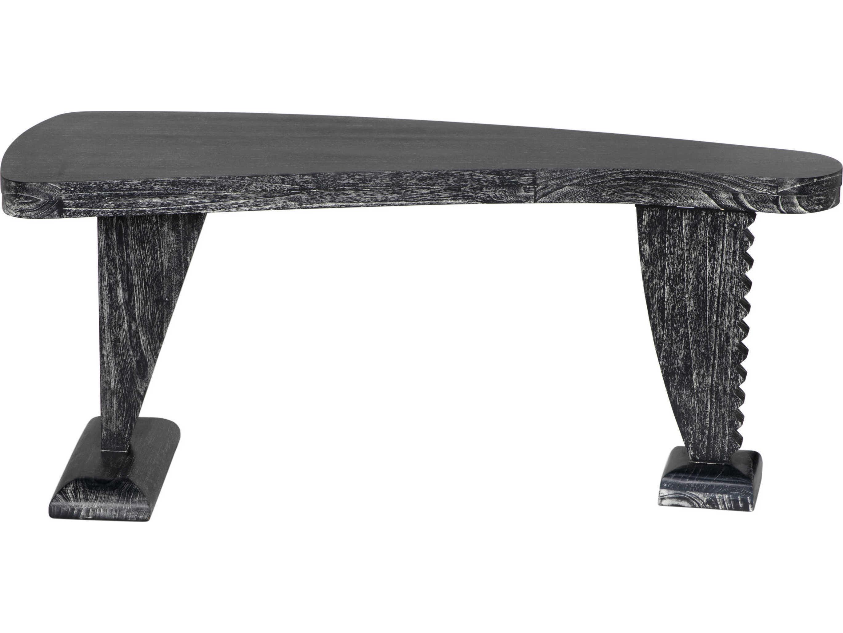 Noir Zigmund Cinder Black Mahogany Wood Computer Desk