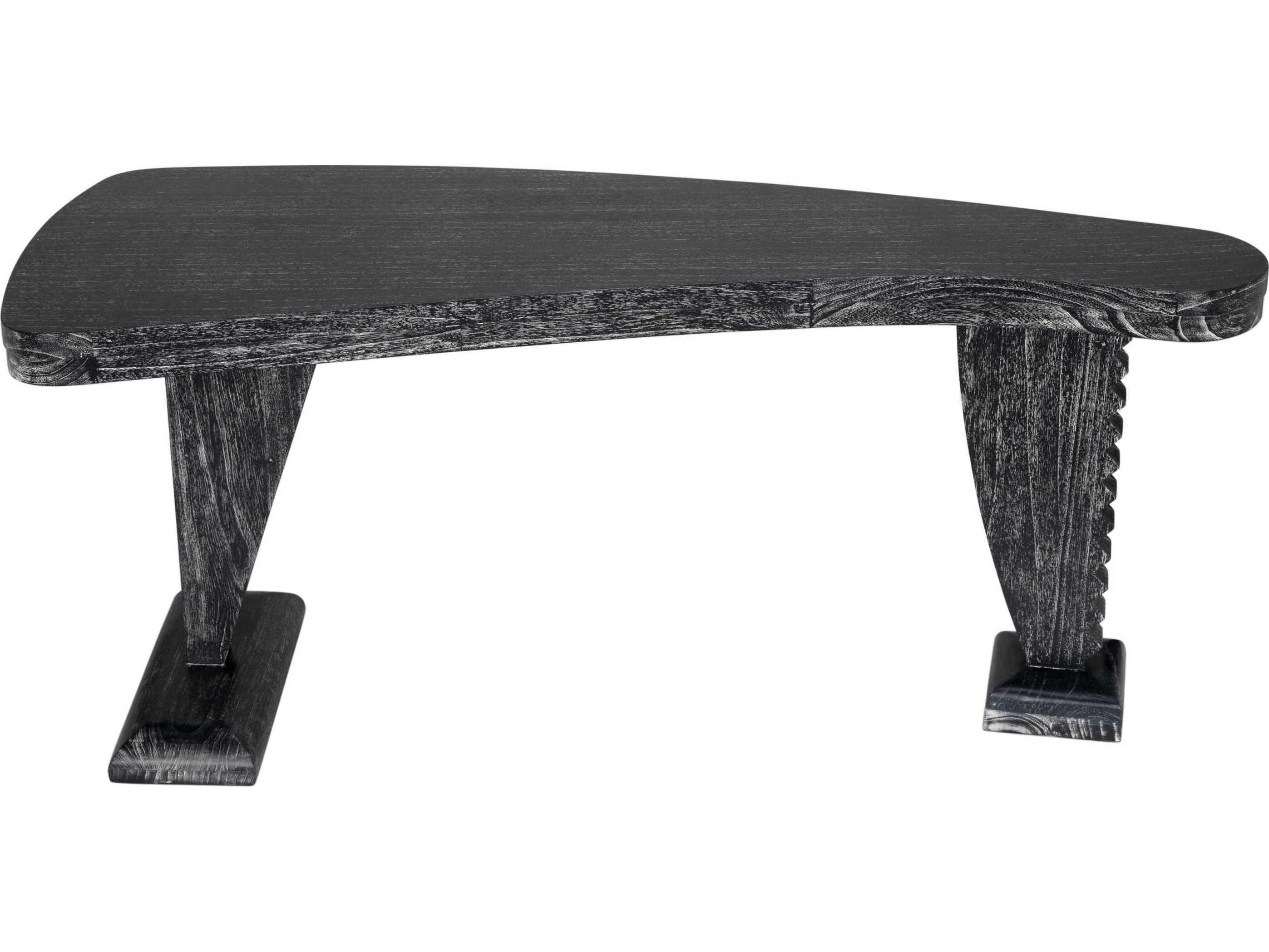 Noir Zigmund Cinder Black Mahogany Wood Computer Desk
