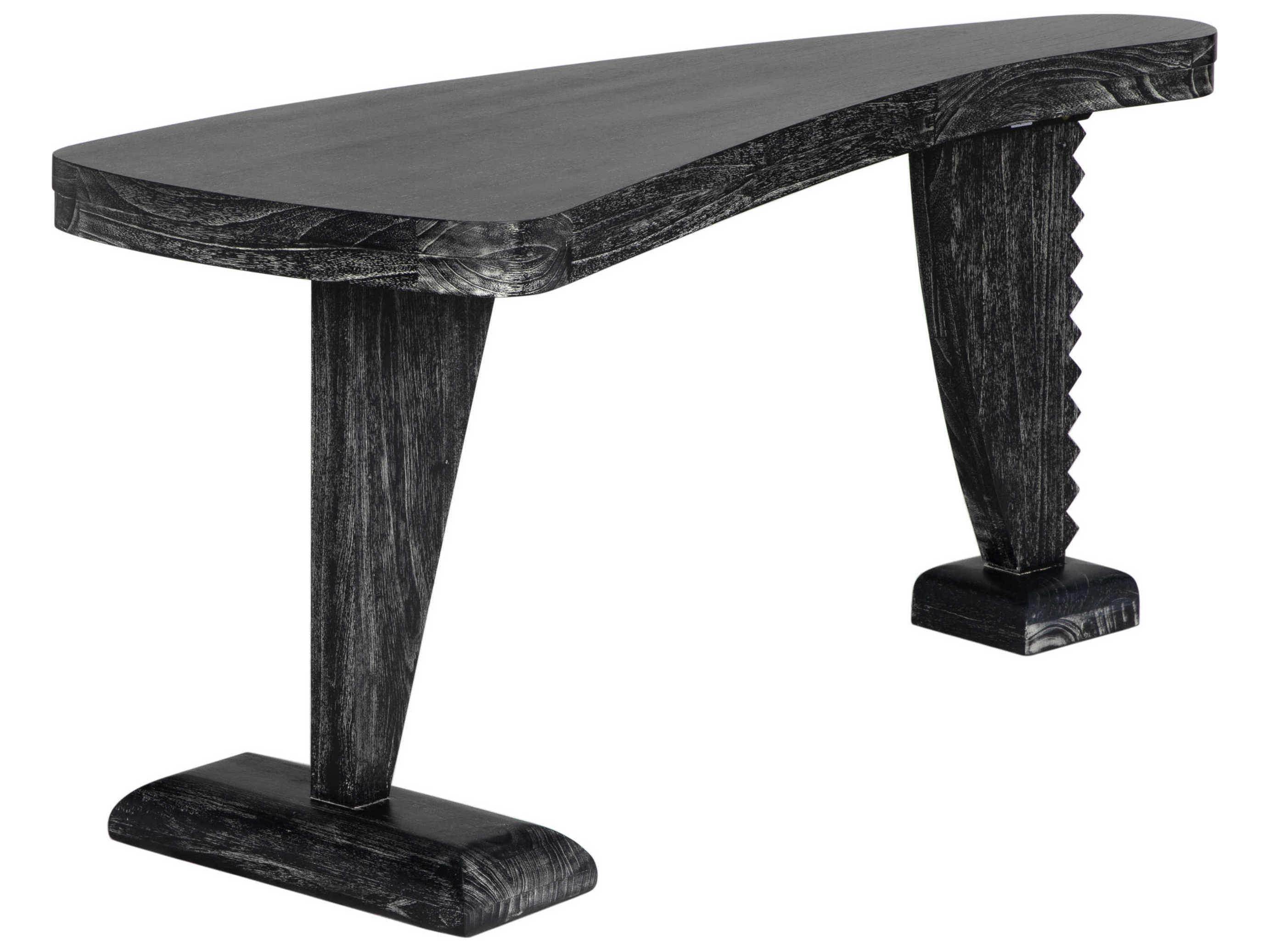 Noir Zigmund Cinder Black Mahogany Wood Computer Desk