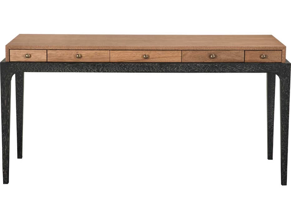 Noir Memphis Dark Walnut And Black Brown Wood Writing Desk