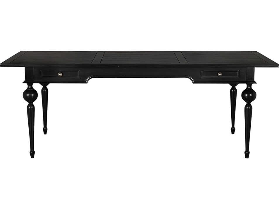 Noir Kingsley Partner Hand Rubbed Black Mahogany Wood Writing Desk