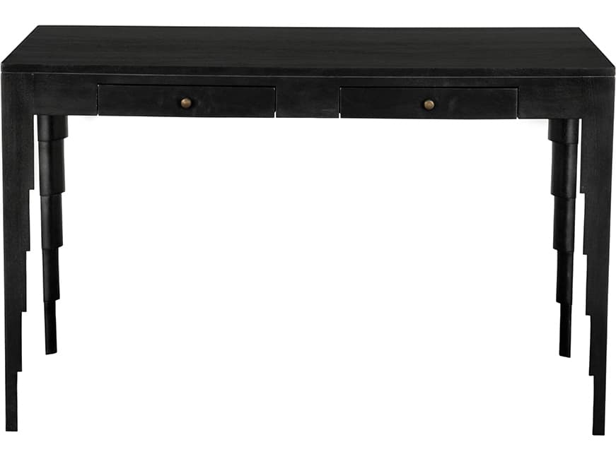 Noir Othello Hand Rubbed Black Mahogany Wood Writing Desk