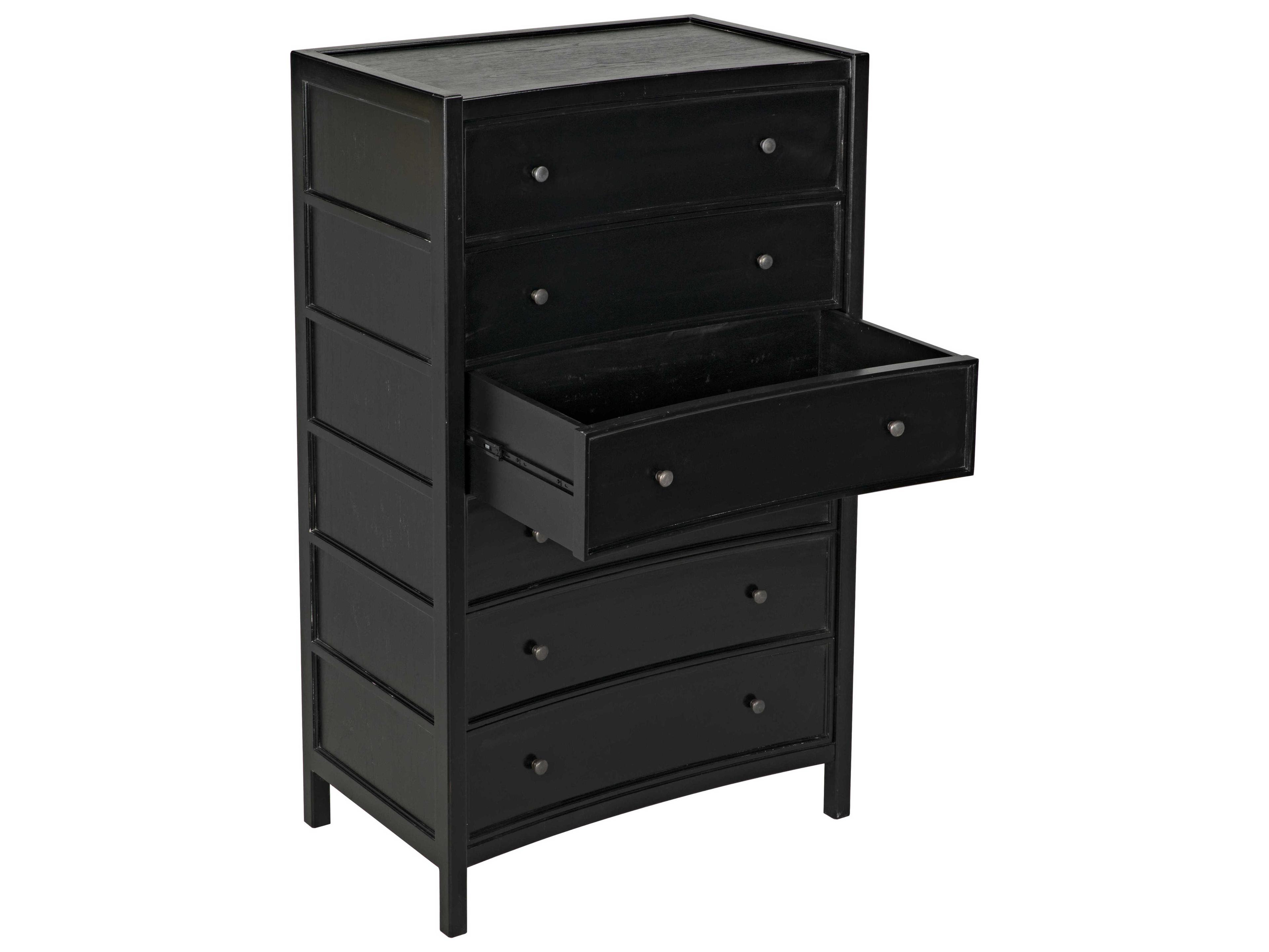 Noir Hampton Hand Rubbed Black Mahogany Wood Accent Chest