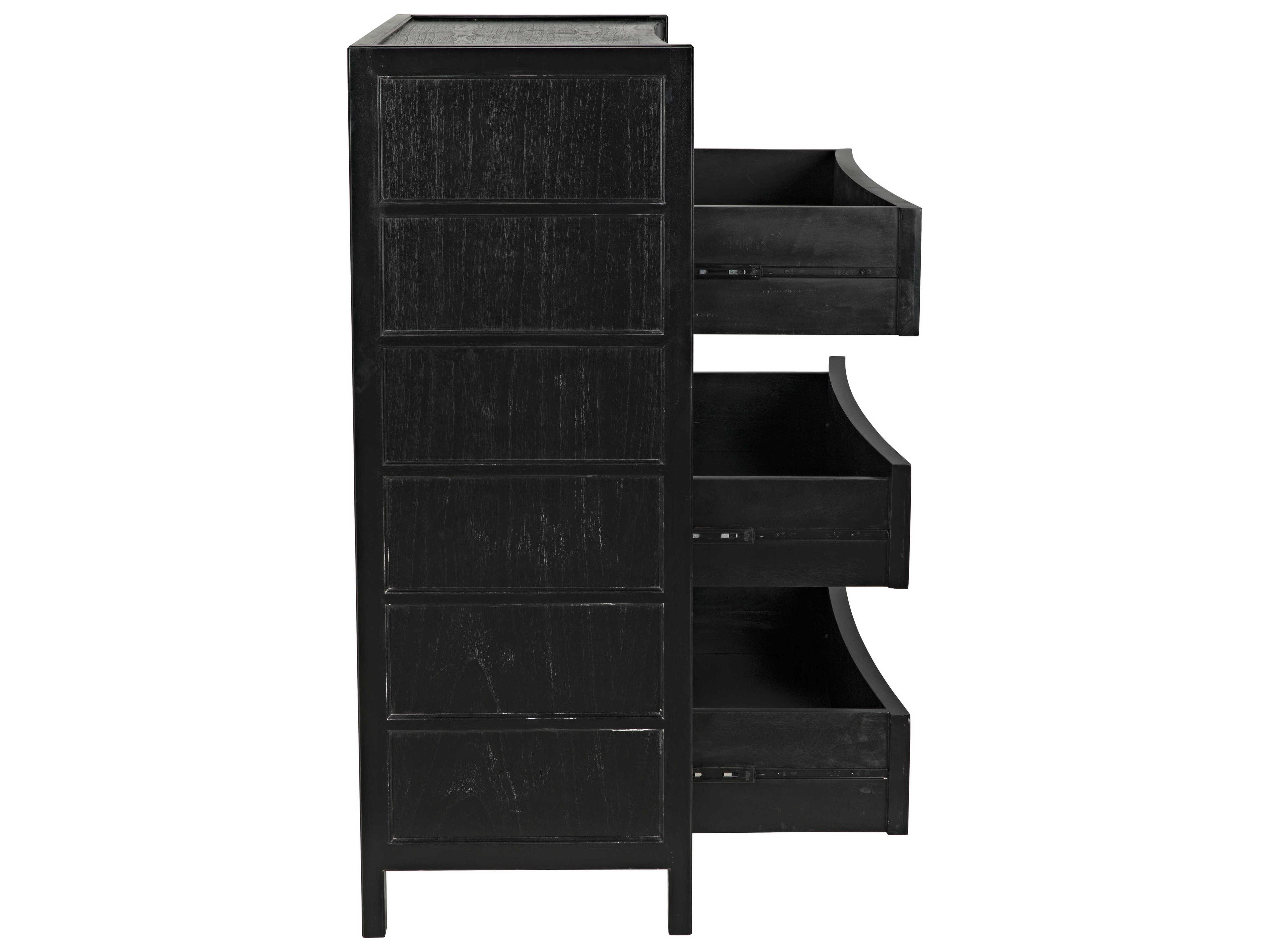 Noir Hampton Hand Rubbed Black Mahogany Wood Accent Chest