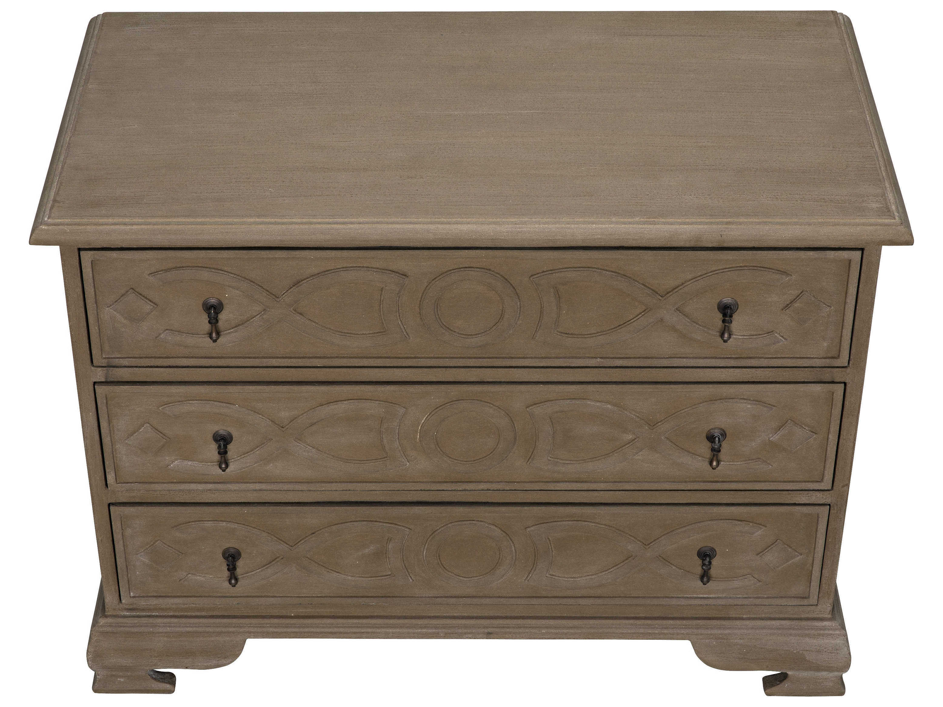 Noir Bedroom Storage Weathered Gray Mahogany Wood Accent Chest