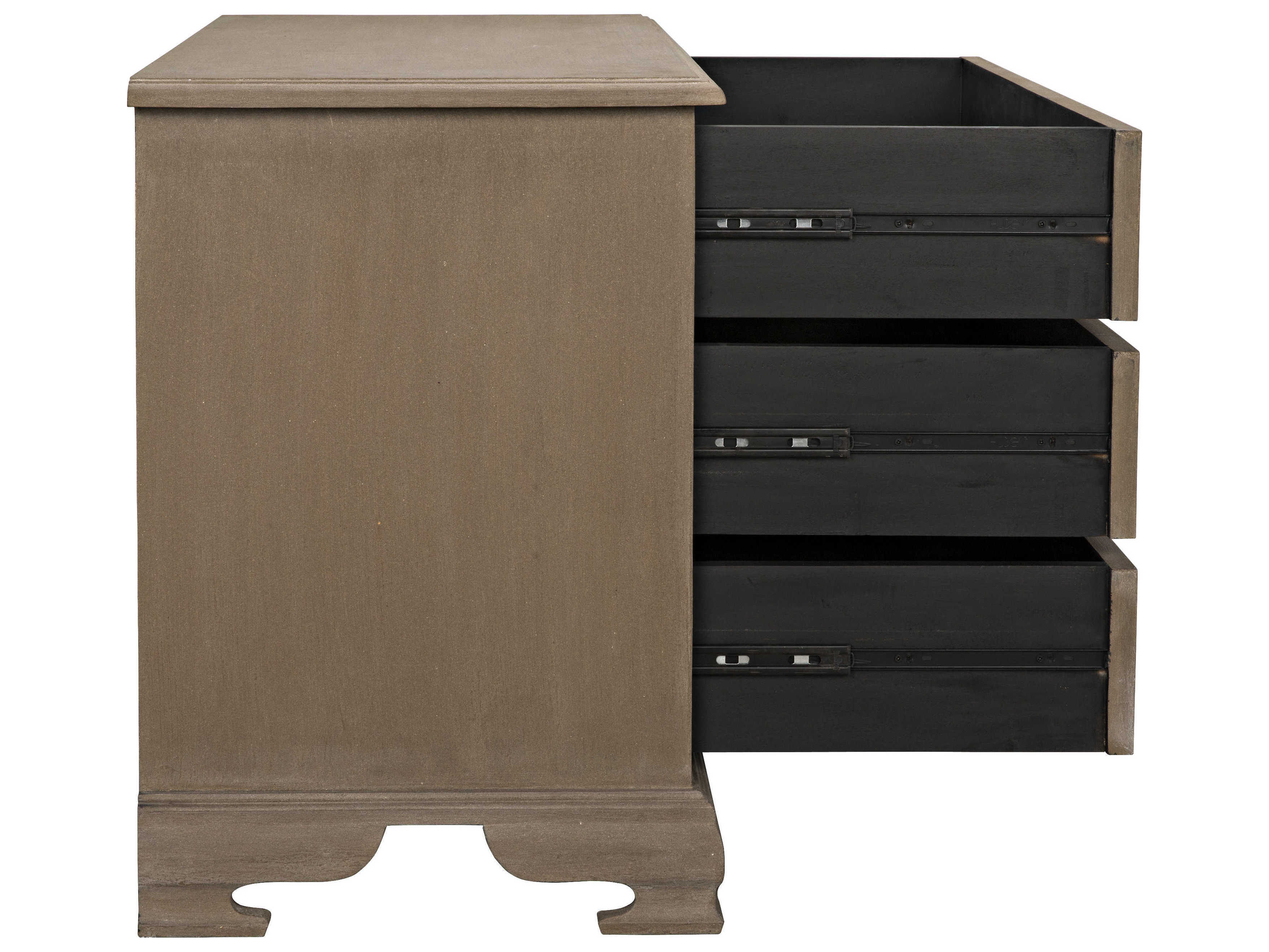 Noir Bedroom Storage Weathered Gray Mahogany Wood Accent Chest