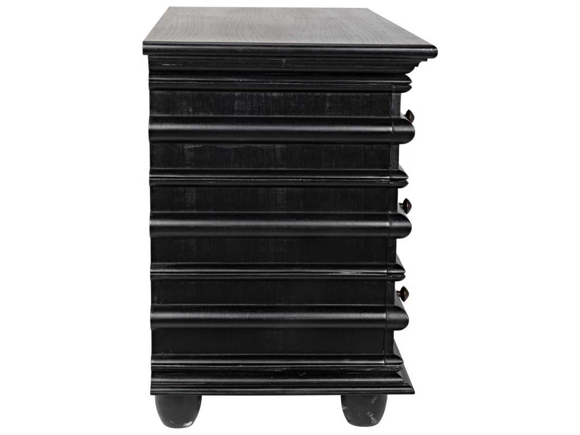 Noir Bedroom Storage Hand Rubbed Black Mahogany Wood Accent Chest