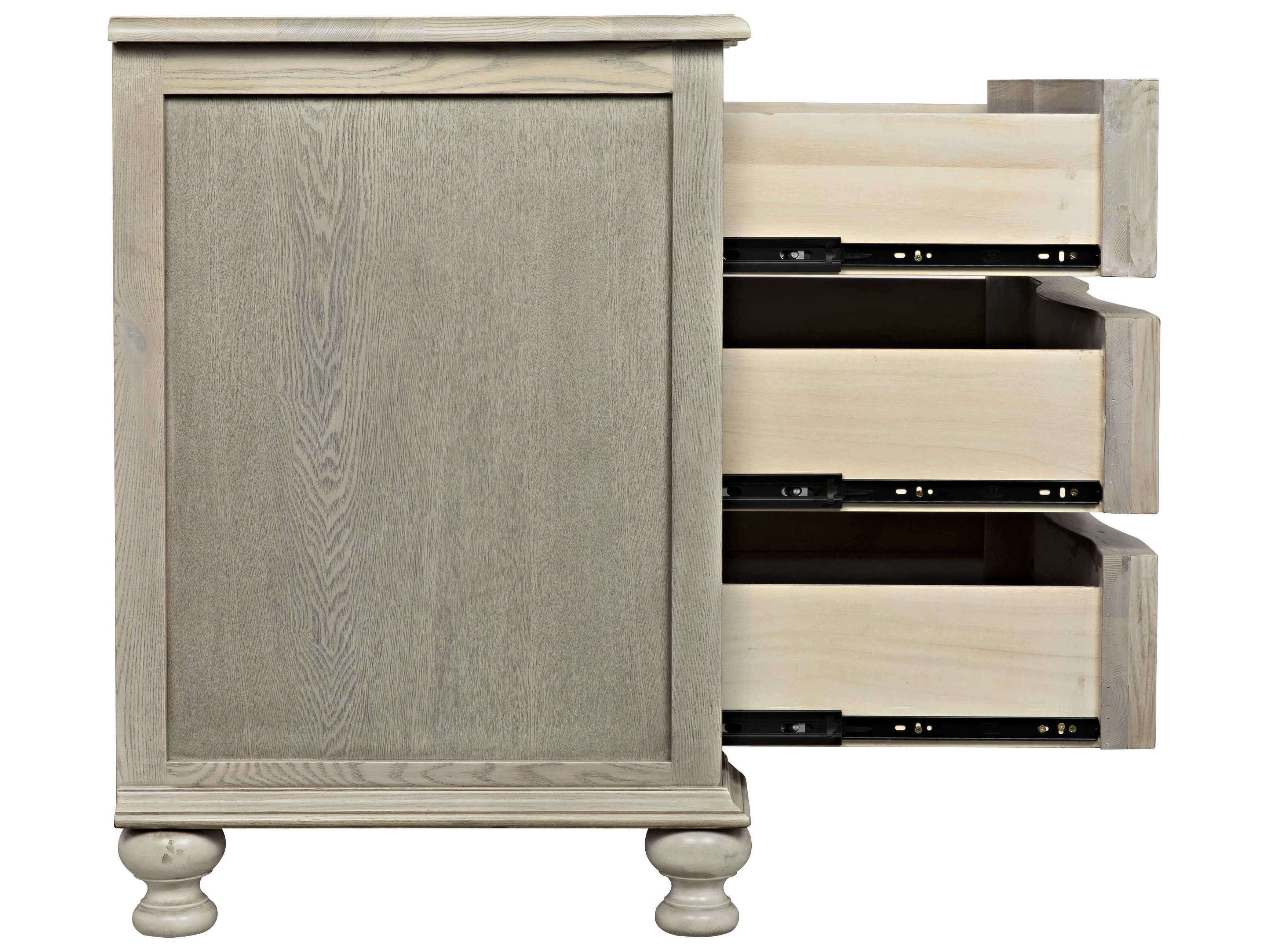 Noir Bedroom Storage Vintage Grey Elm Wood Accent Chest