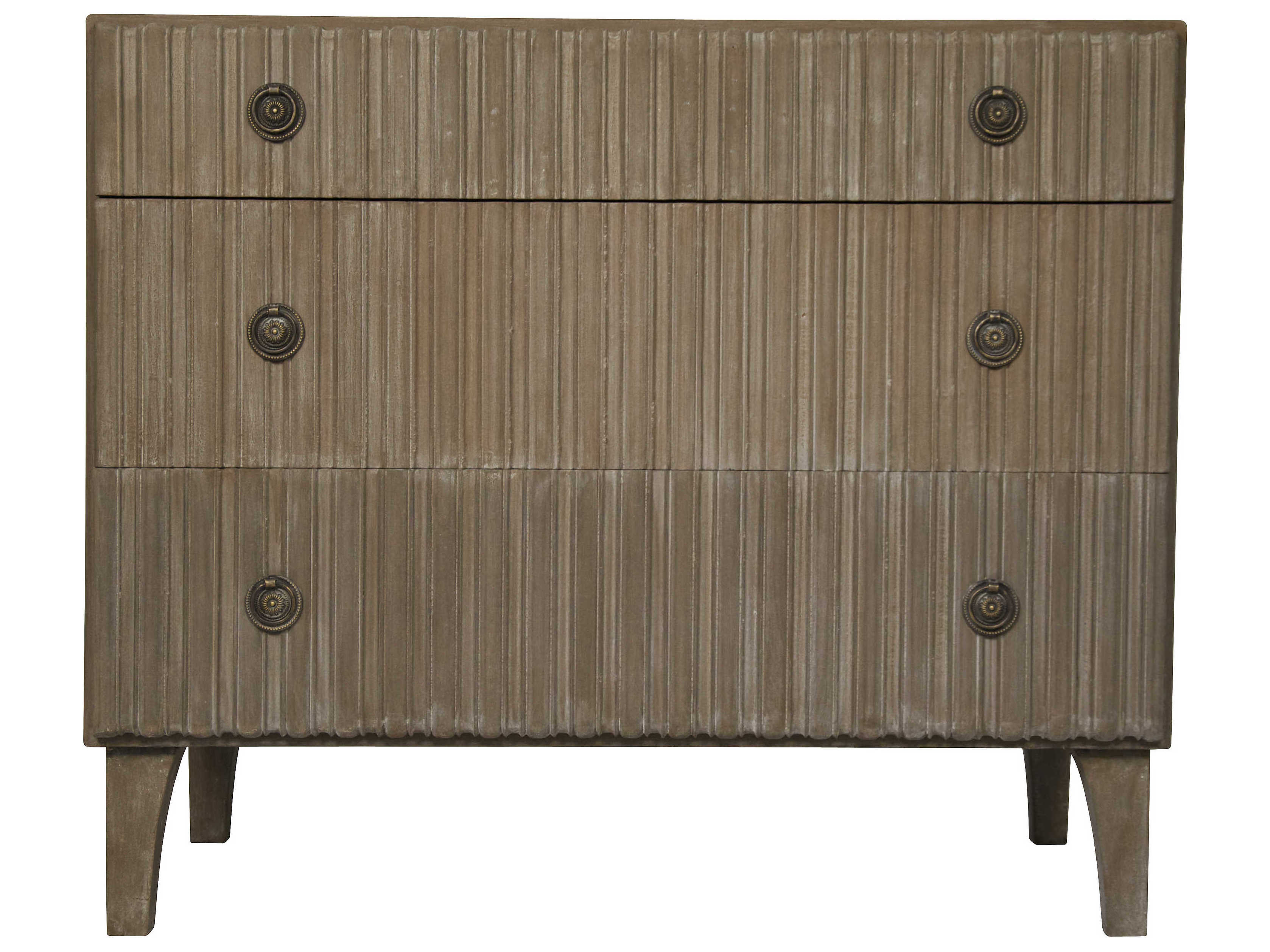Noir Bedroom Storage Daryl 3-Drawers Brown Mahogany Wood Dresser