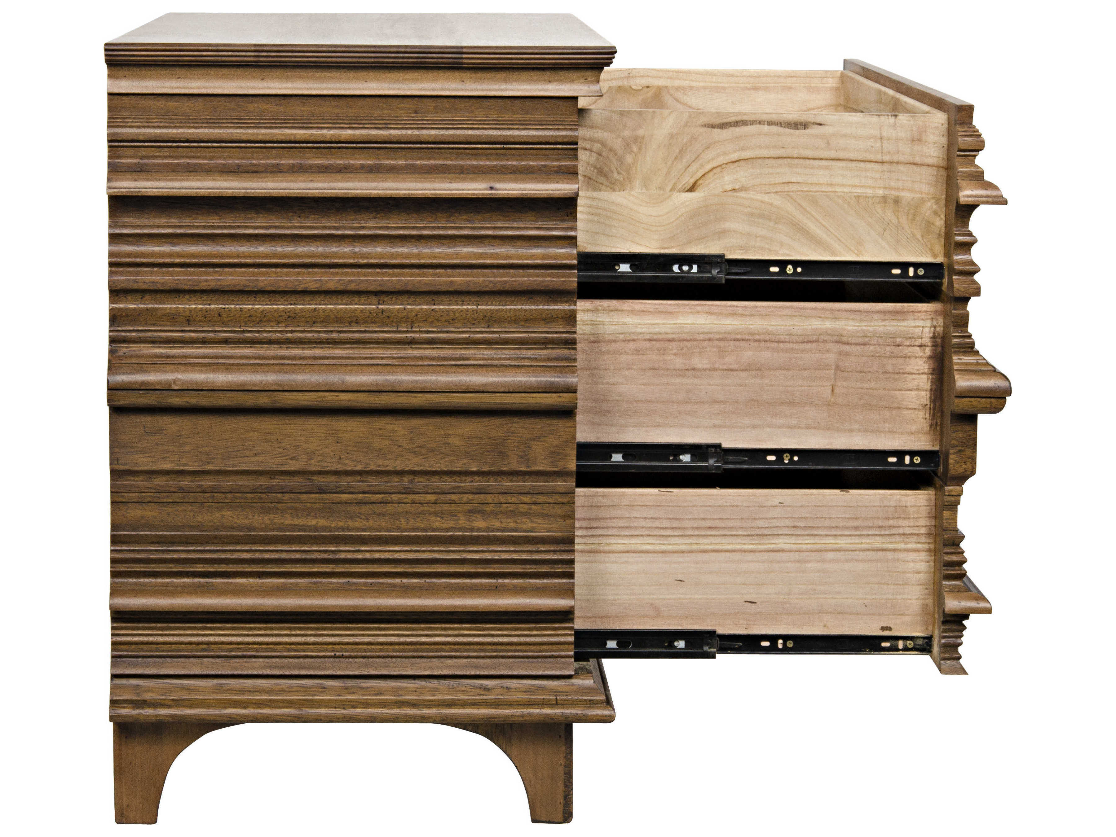 Noir Bedroom Storage Dark Walnut Brown Wood Accent Chest