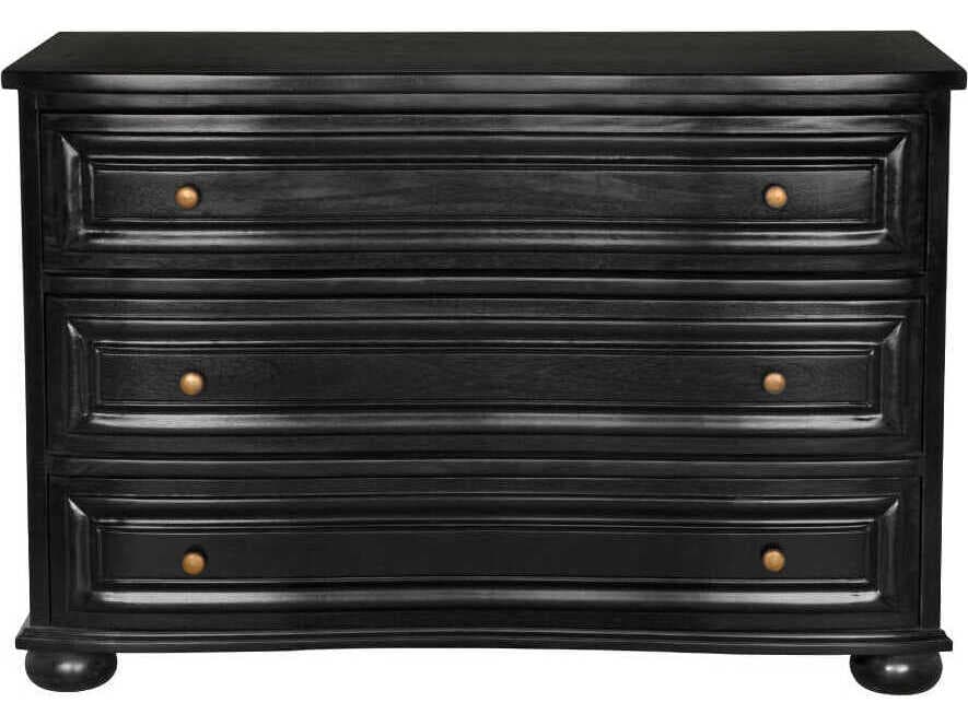 Noir Lauren 3-Drawers Mahogany Wood Hand Rubbed Black Dresser