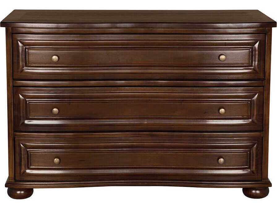 Noir Lauren 3-Drawers Mahogany Wood Hand Rubbed Brown Dresser