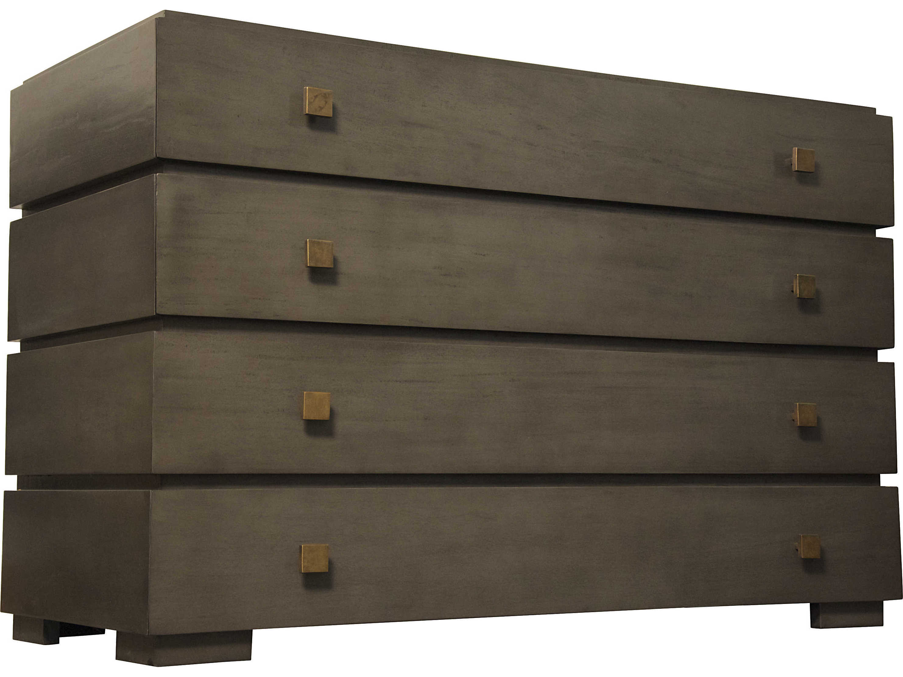 Noir Bedroom Storage Hofman 4-Drawers Brown Mahogany Wood Dresser