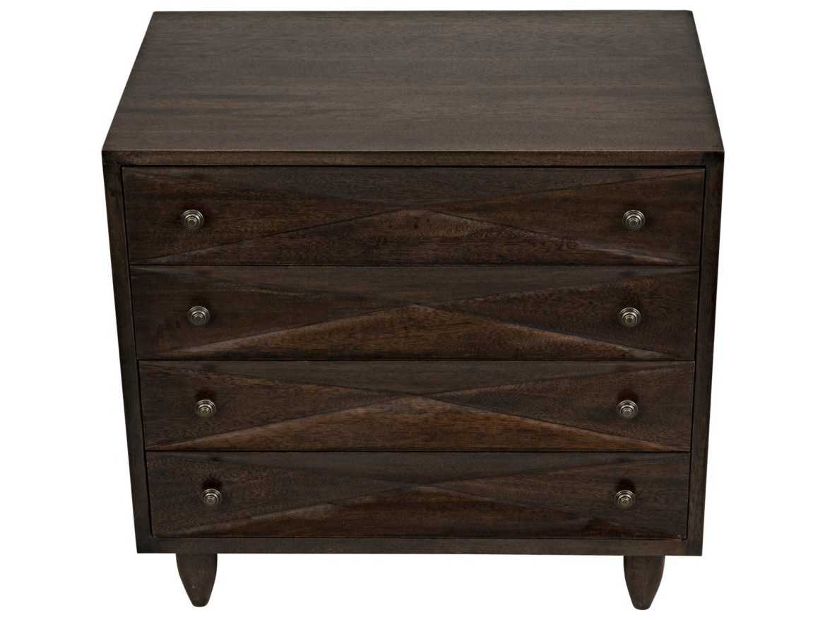 Noir Bedroom Storage Ebony Walnut Brown Wood Accent Chest