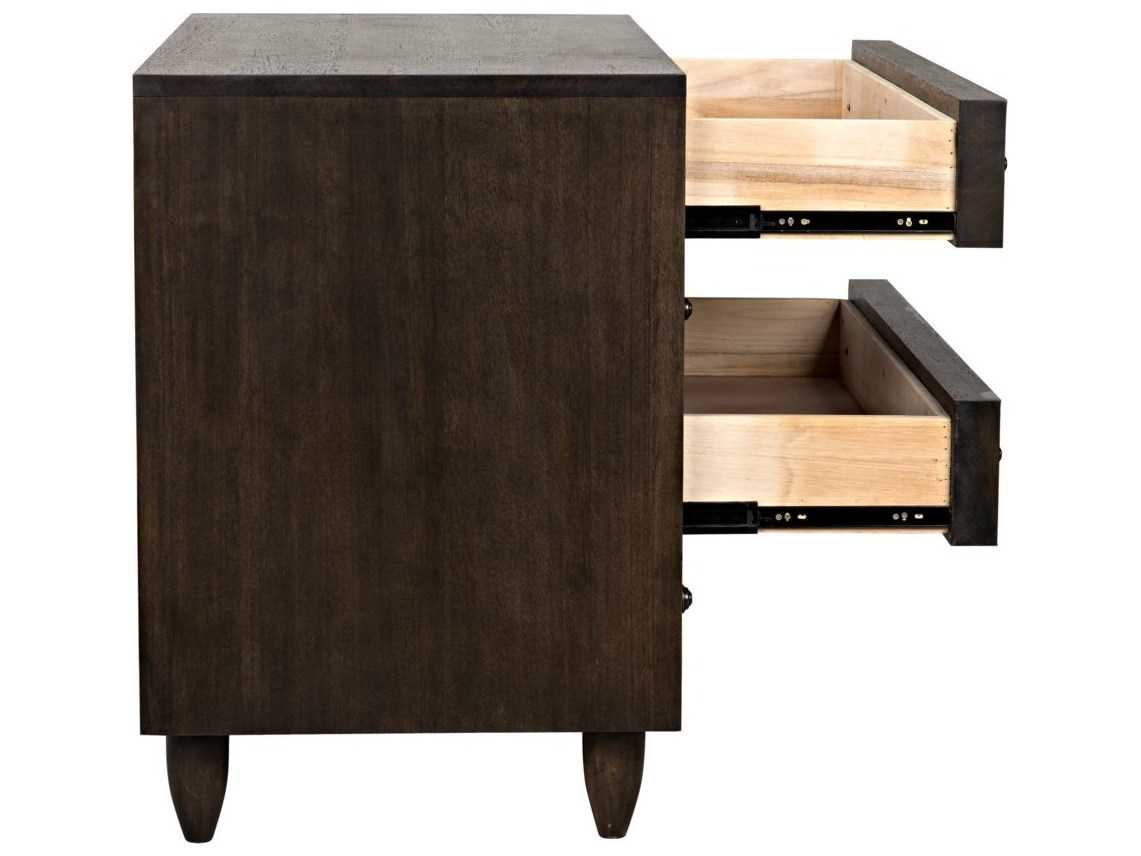 Noir Bedroom Storage Ebony Walnut Brown Wood Accent Chest