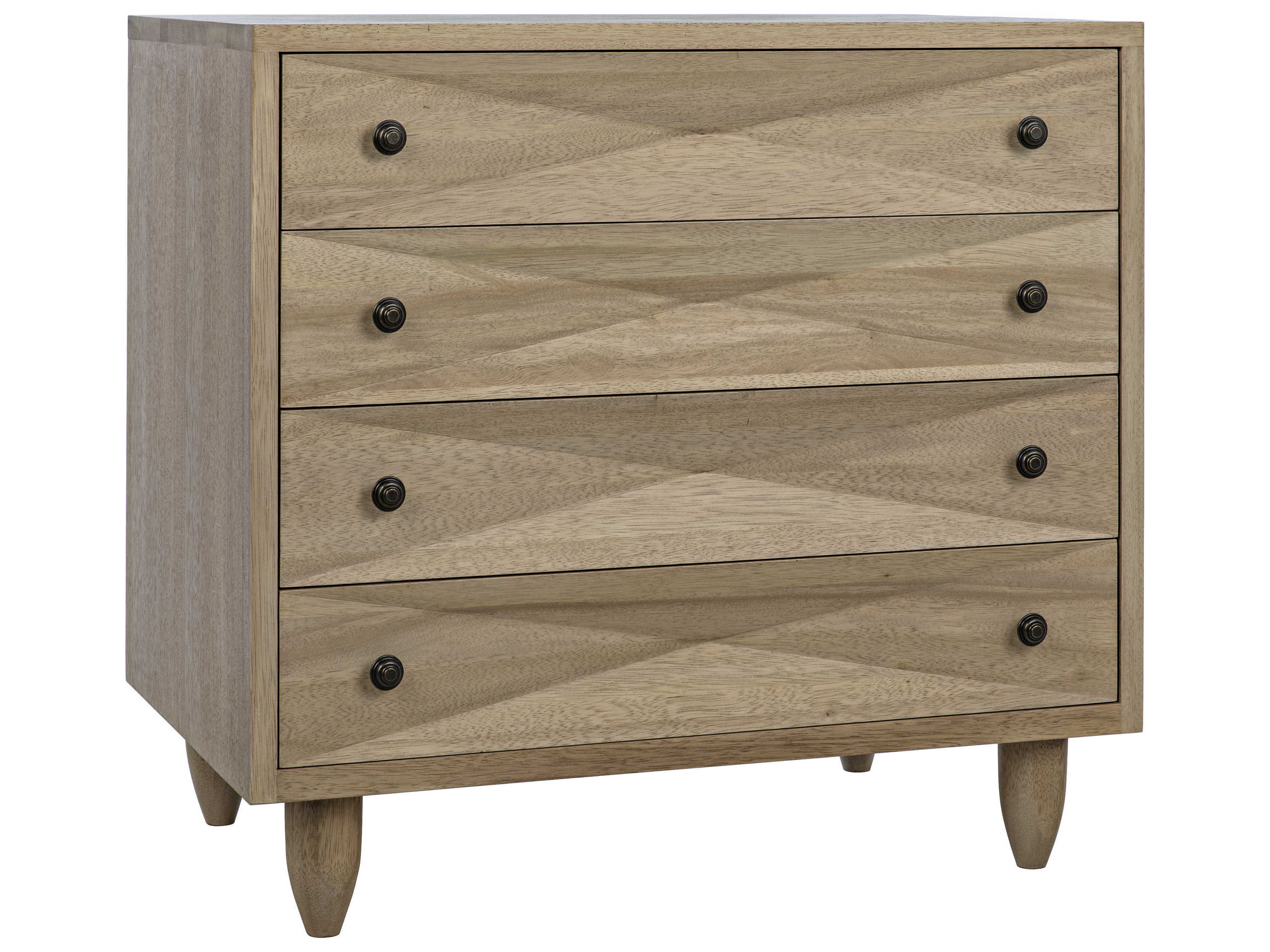 Noir Bedroom Storage Washed Walnut Beige Wood Accent Chest