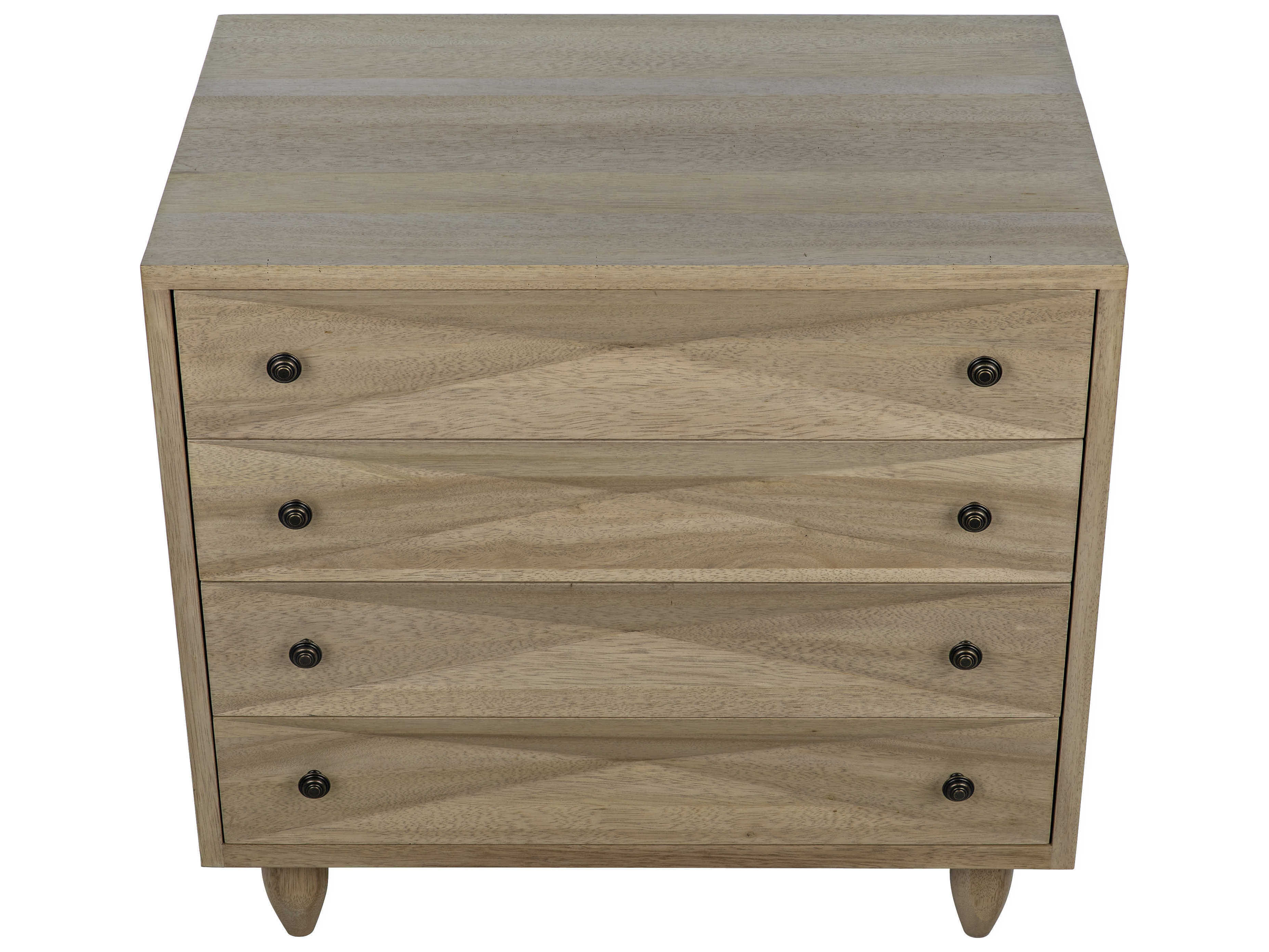 Noir Bedroom Storage Washed Walnut Beige Wood Accent Chest