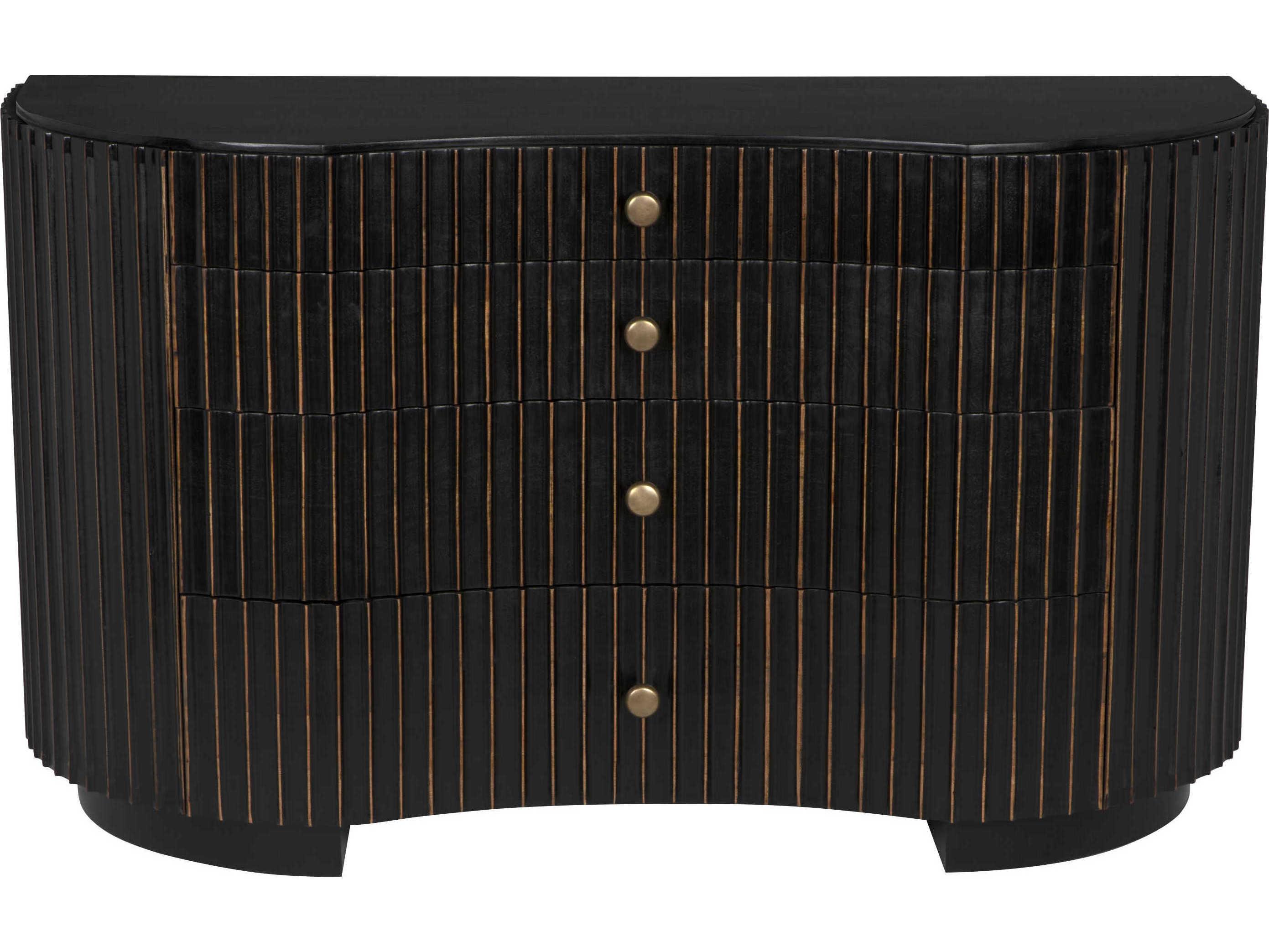 Noir Irene 4-Drawers Mahogany Wood Dresser