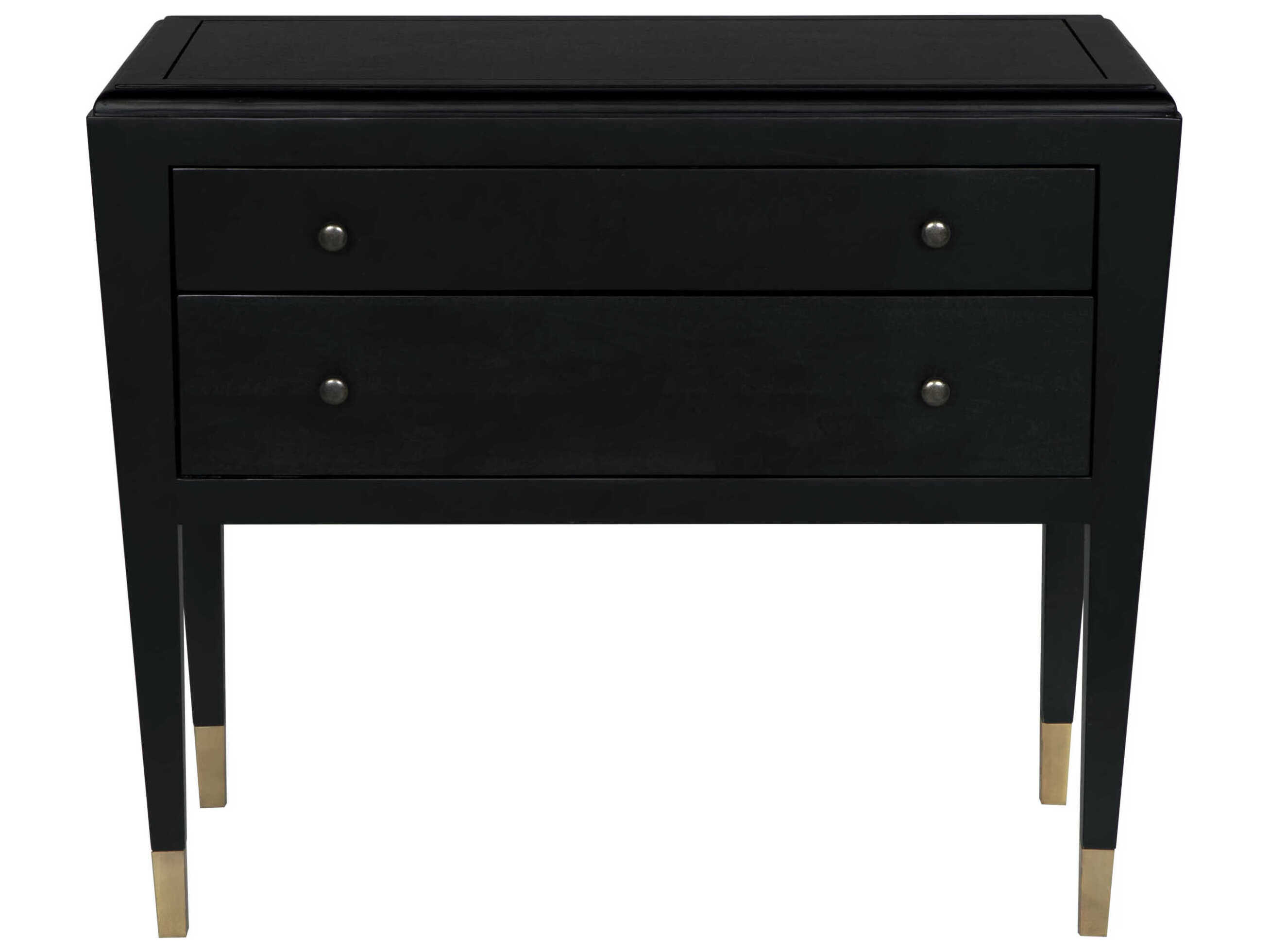 Noir Grant 34" Mahogany Wood Black Sideboard