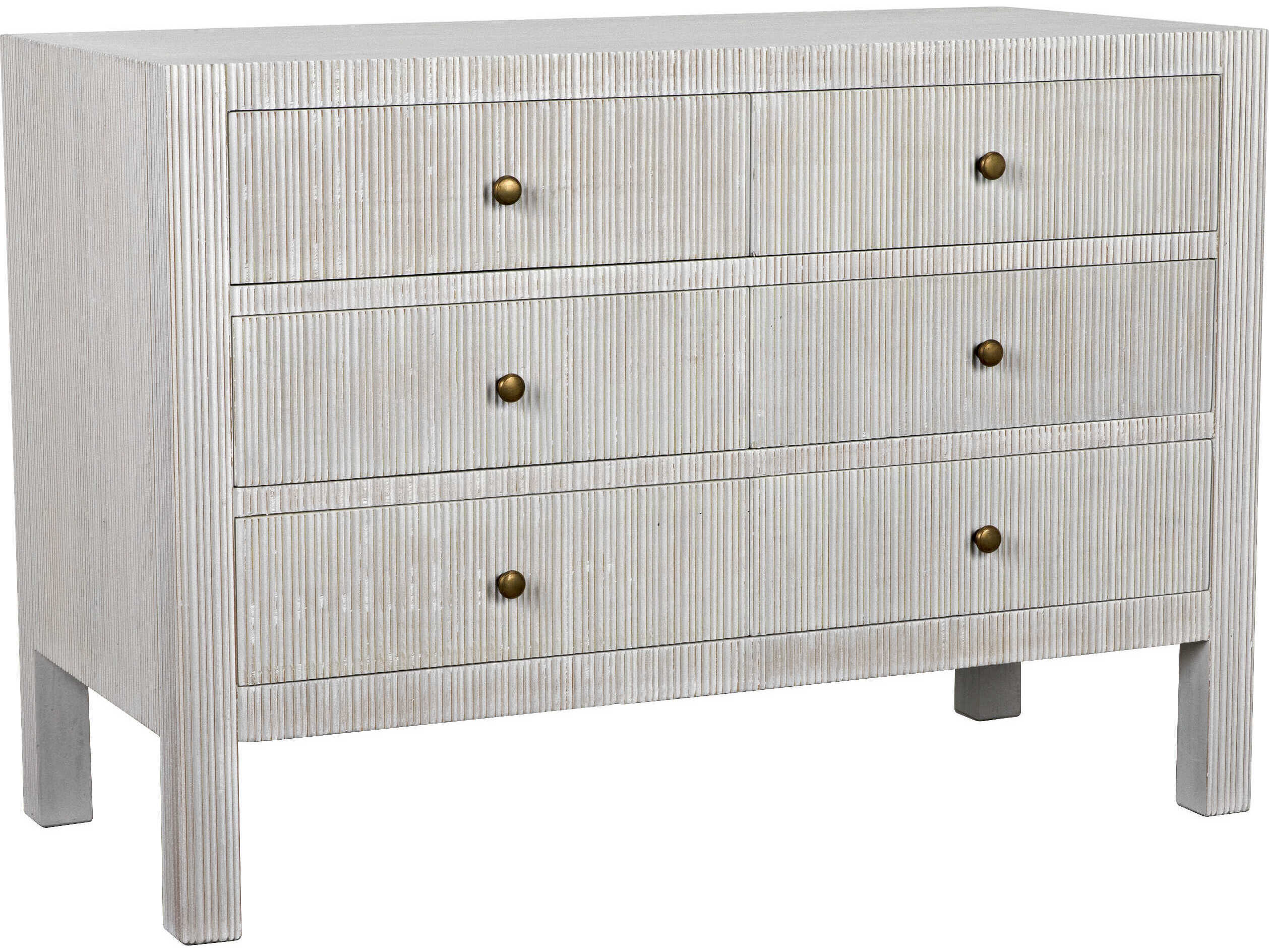 Noir Conrad 6-Drawers Mahogany Wood Double Dresser