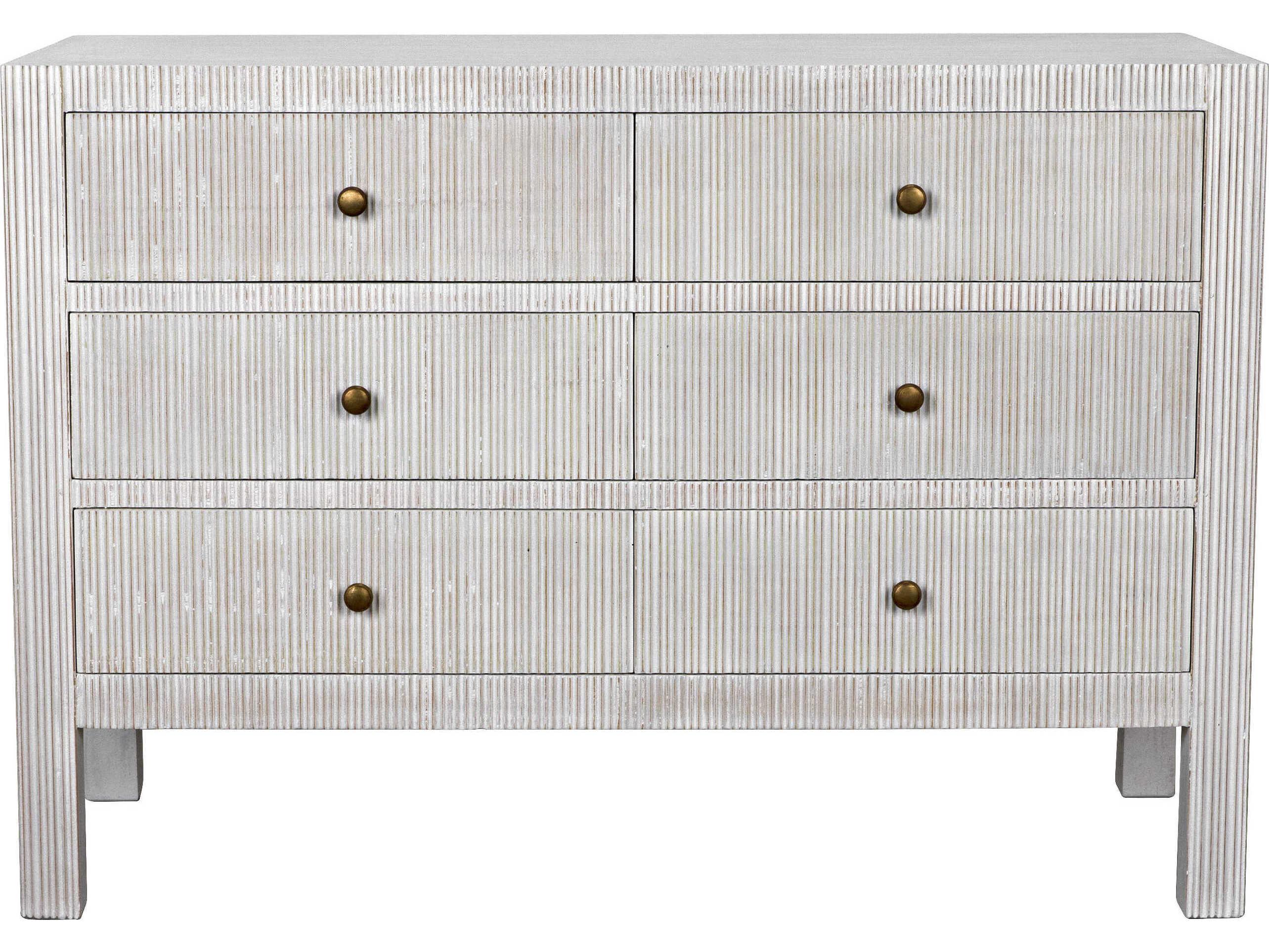 Noir Conrad 6-Drawers Mahogany Wood Double Dresser