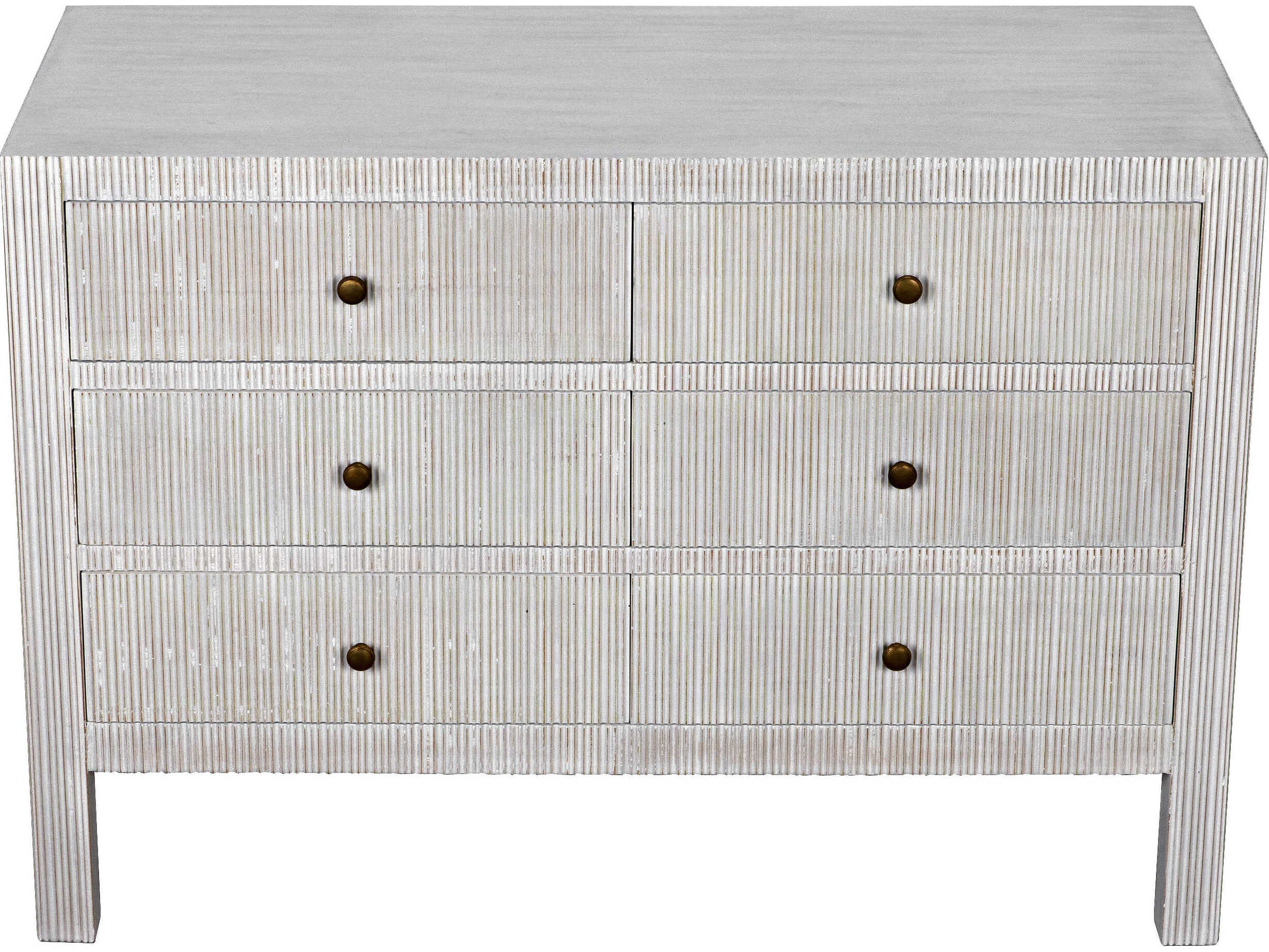 Noir Conrad 6-Drawers Mahogany Wood Double Dresser