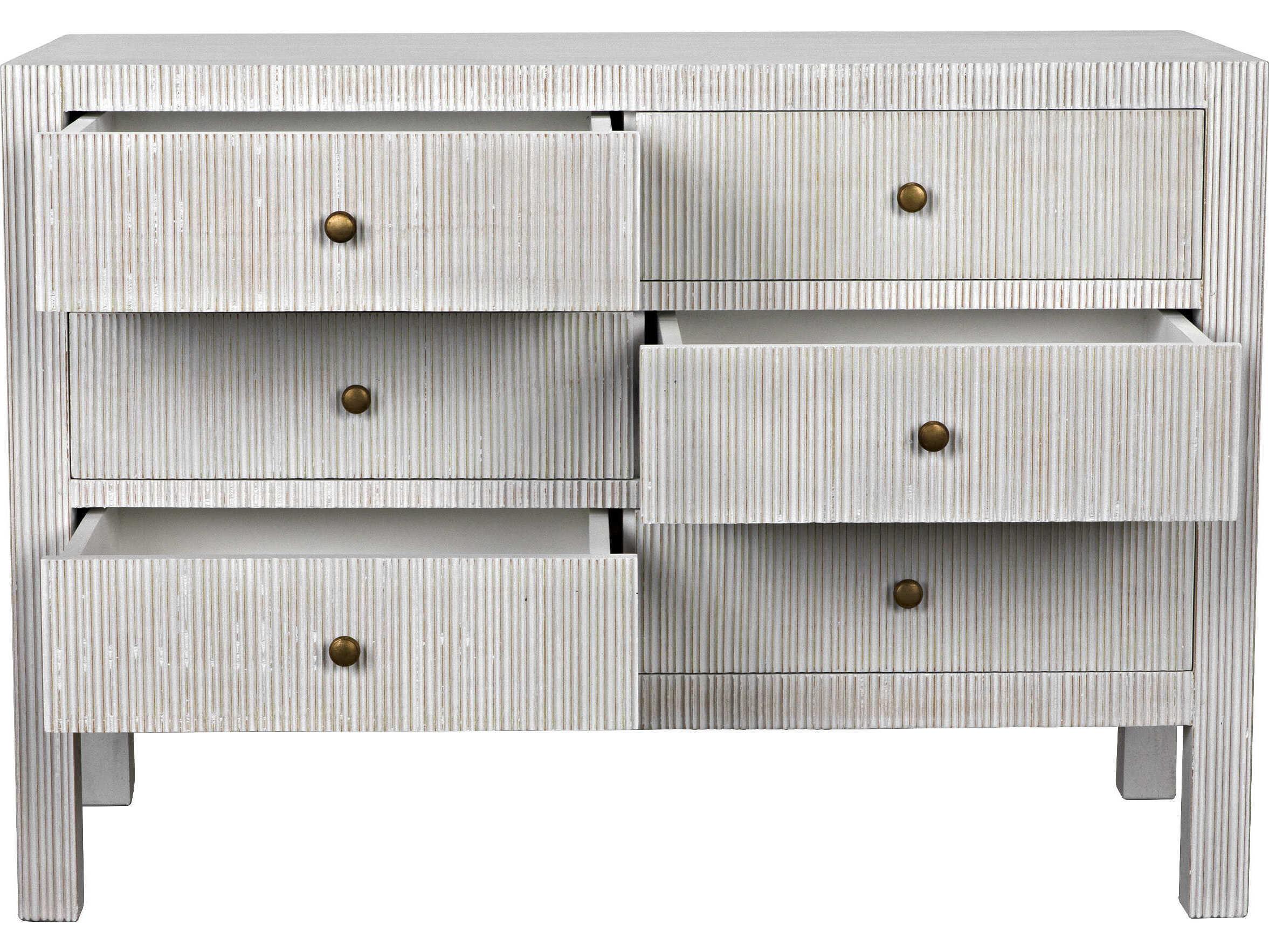 Noir Conrad 6-Drawers Mahogany Wood Double Dresser