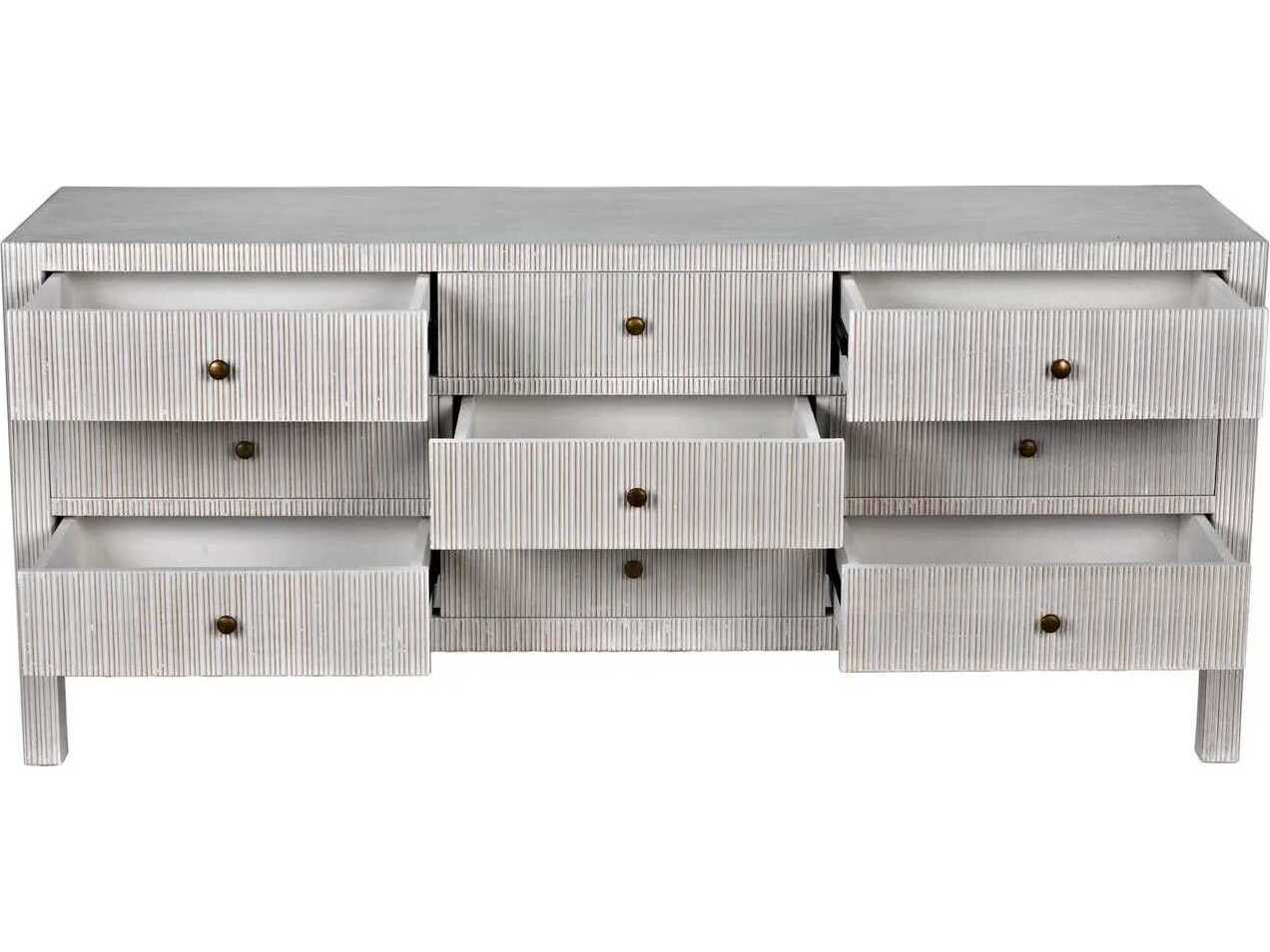 Noir Conrad 9-Drawers Mahogany Wood Dresser