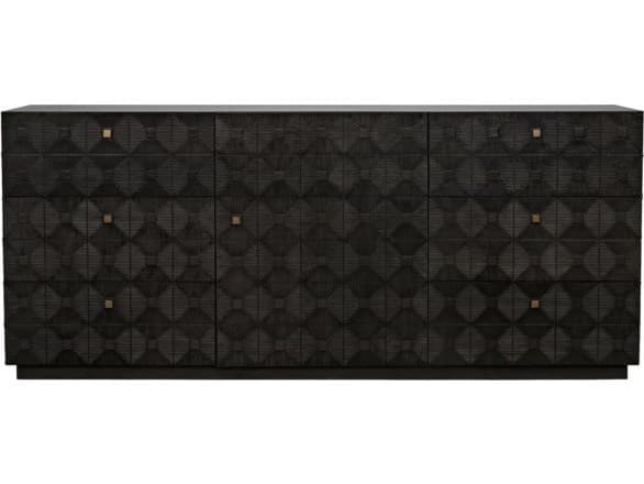 Noir Leon 6-Drawers Black Mahogany Wood Dresser