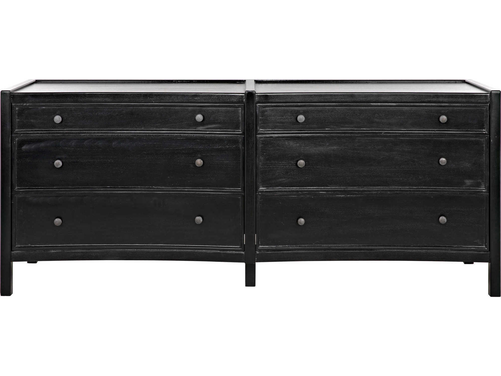 Noir Hampton 6-Drawers Mahogany Wood Double Dresser