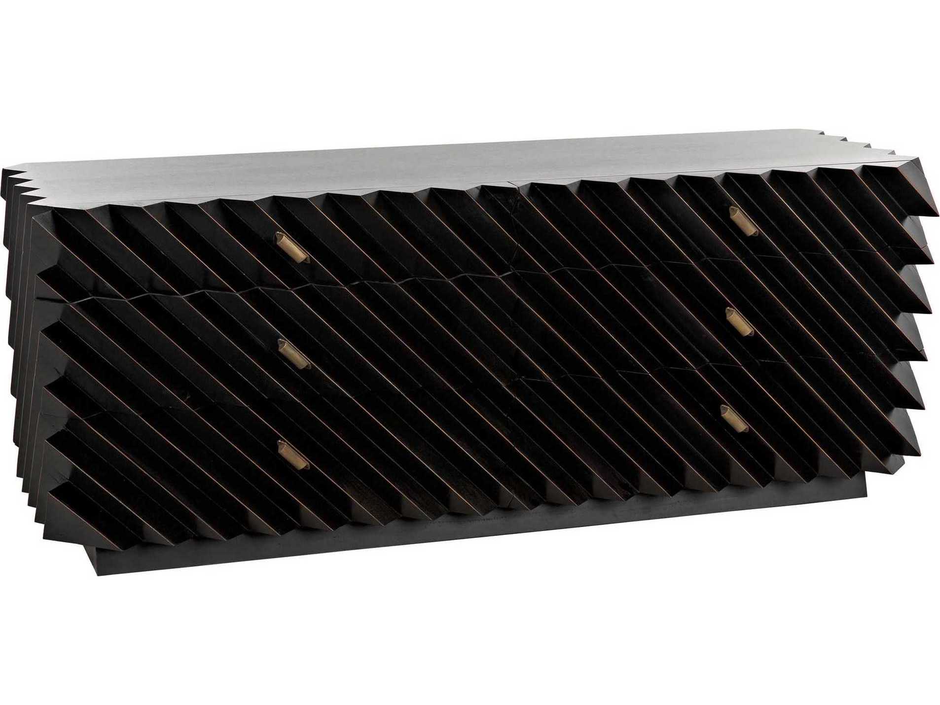 Noir Hikaru 6-Drawers Mahogany Wood Double Dresser