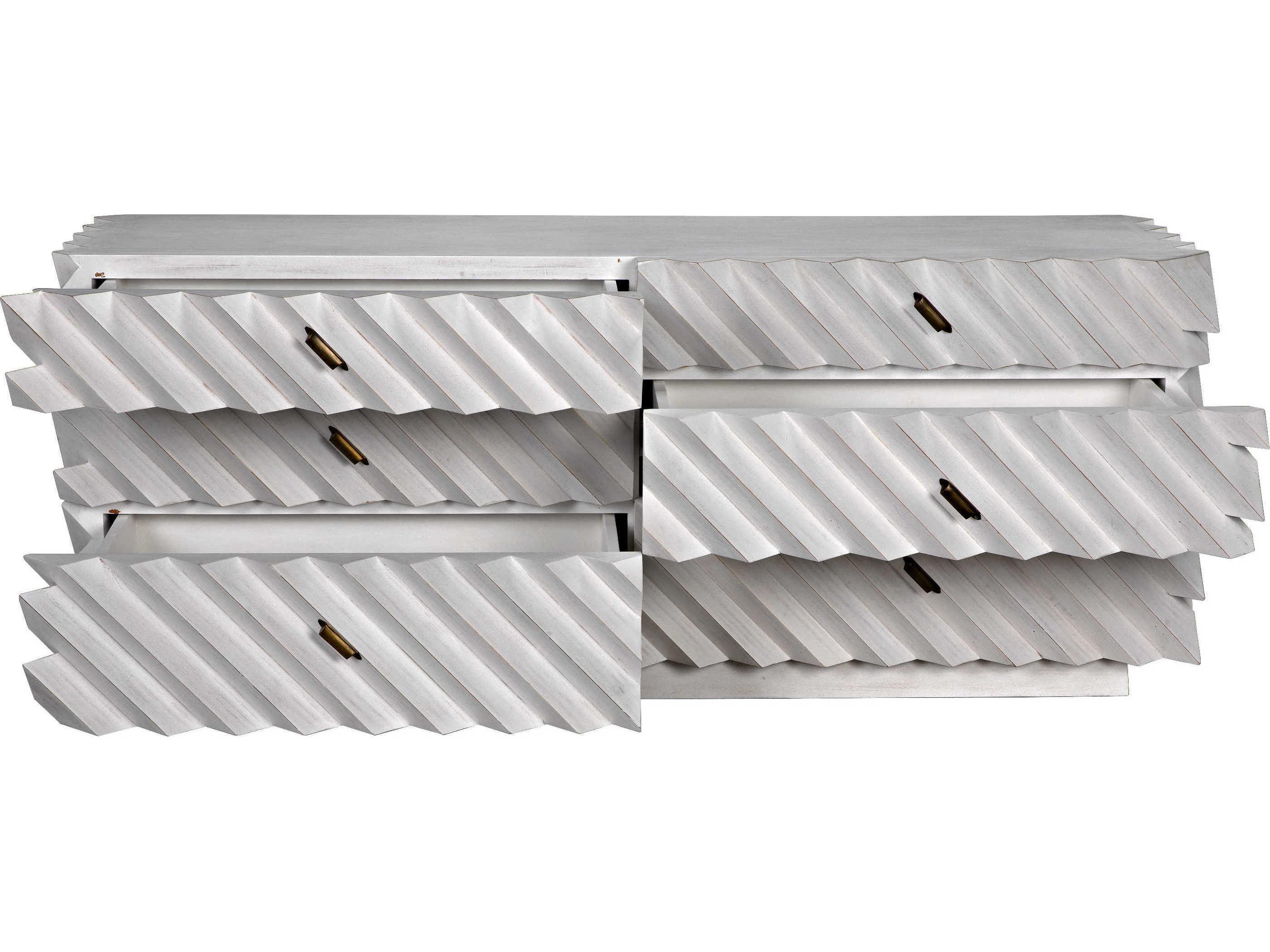 Noir Hikaru 6-Drawers Mahogany Wood Double Dresser