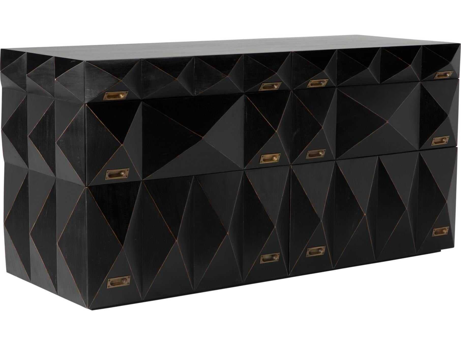 Noir Allegra 6-Drawers Mahogany Wood Double Dresser