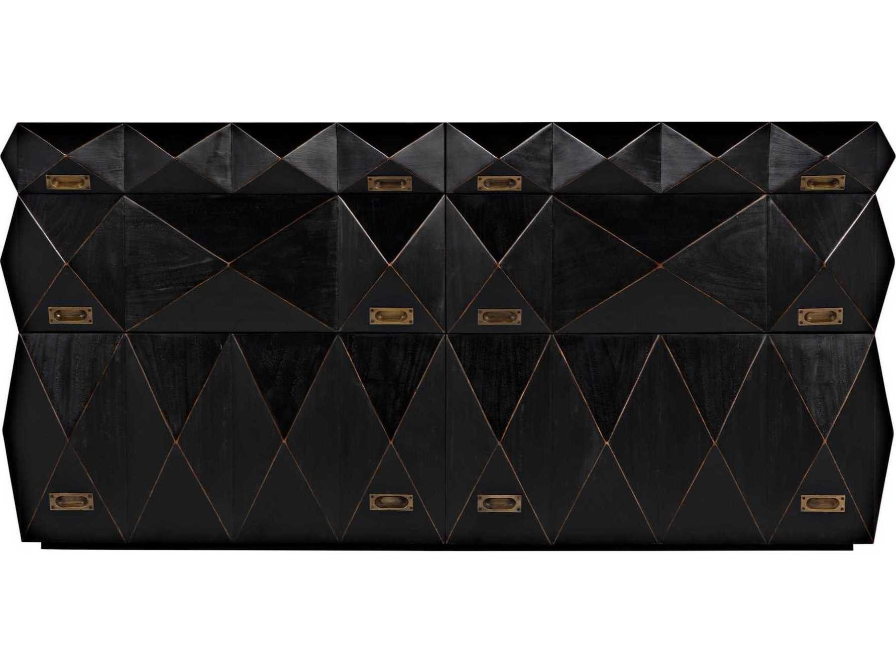 Noir Allegra 6-Drawers Mahogany Wood Double Dresser