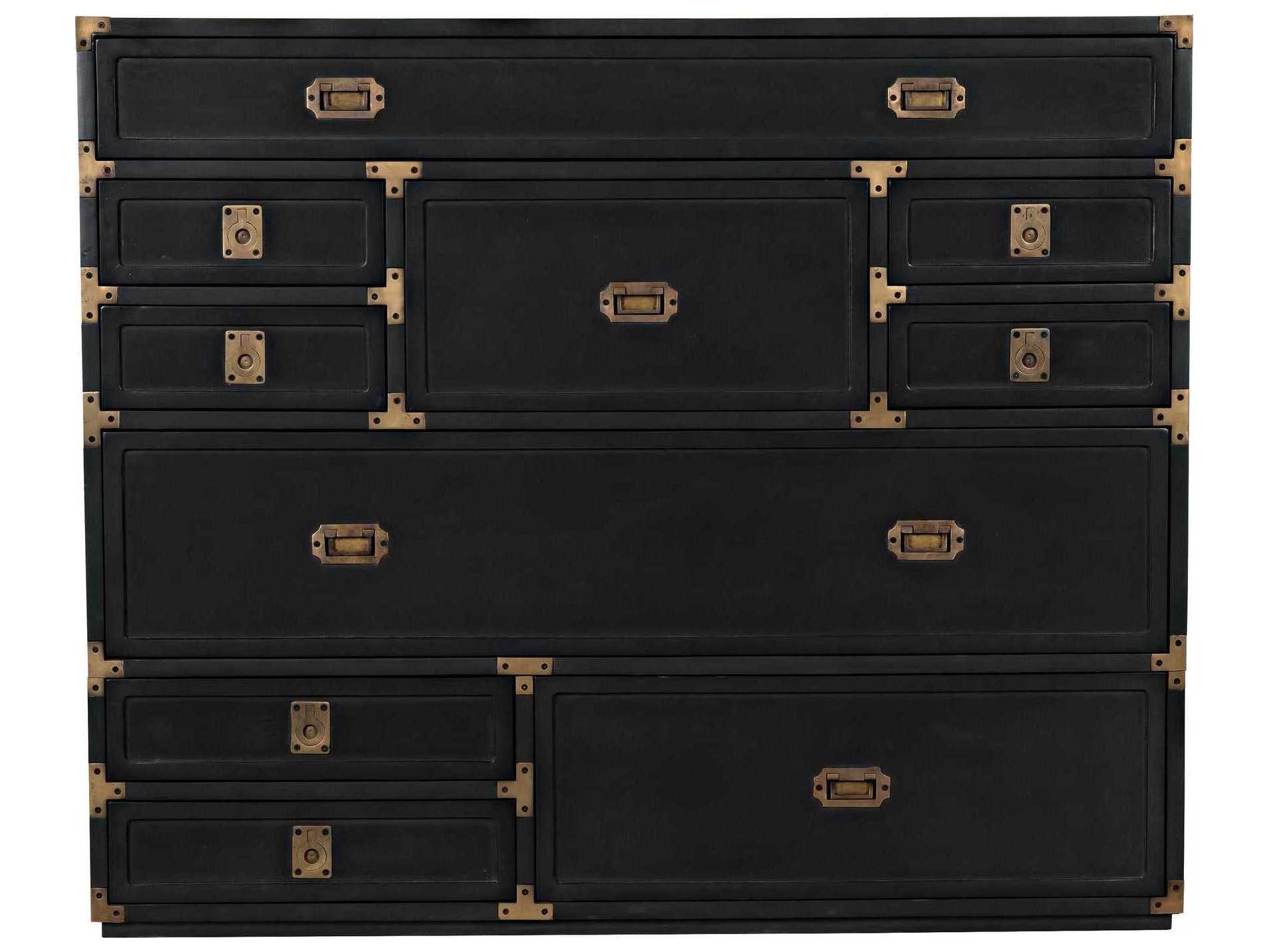 Noir 8-Drawers Pale Black Mahogany Wood Accent Chest