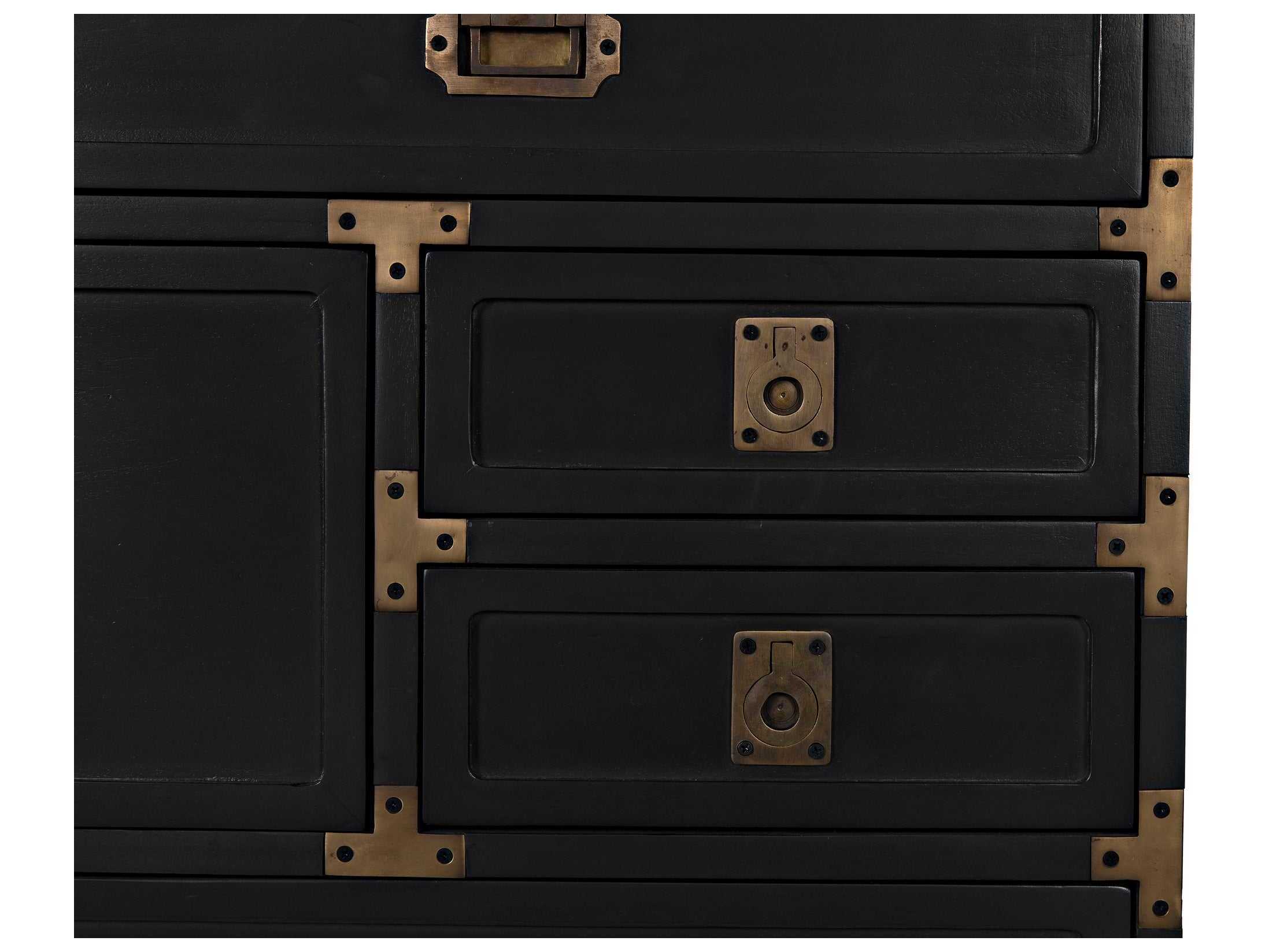 Noir 8-Drawers Pale Black Mahogany Wood Accent Chest
