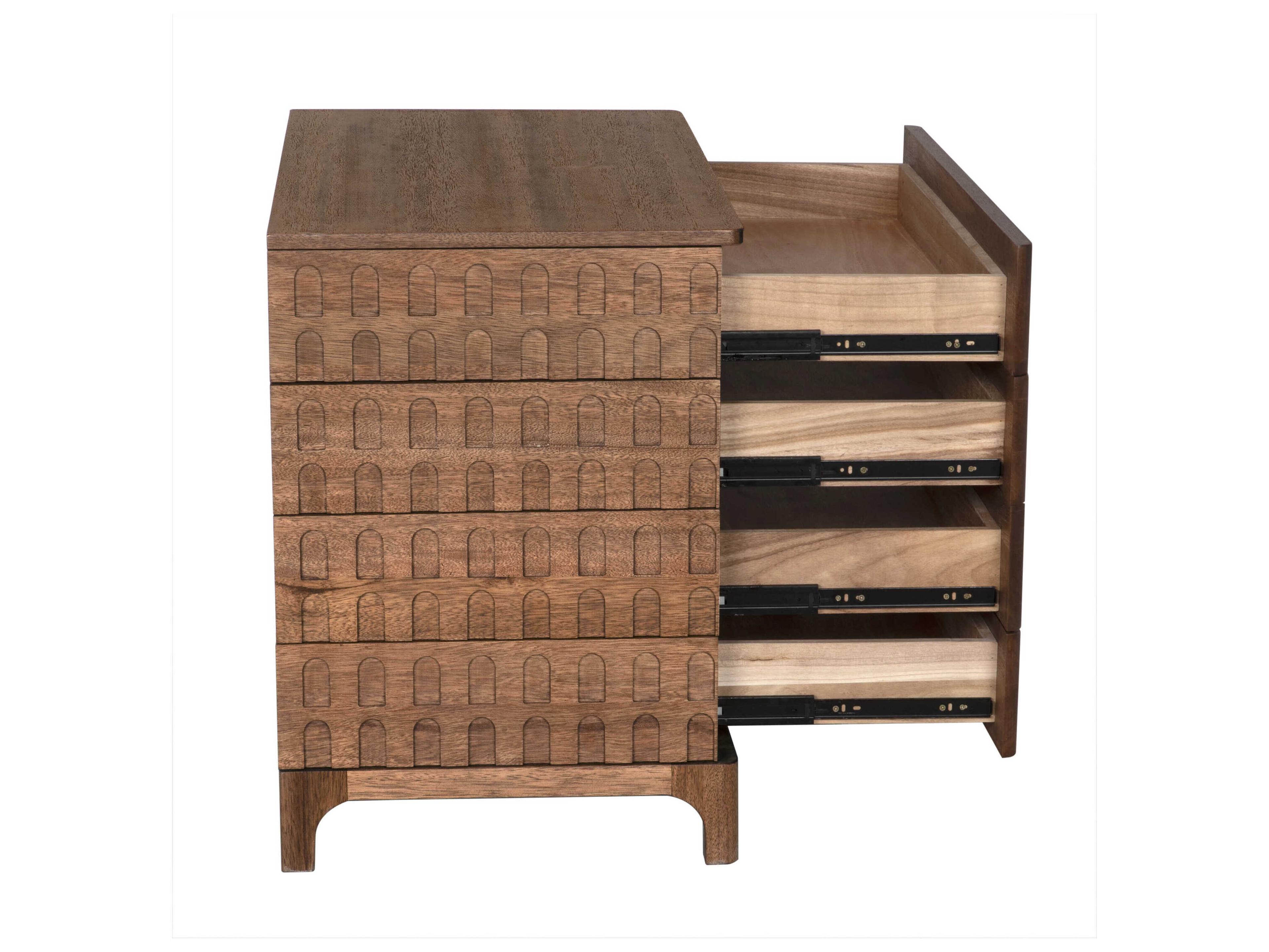 Noir Regent 39" Walnut Wood Dark Sideboard