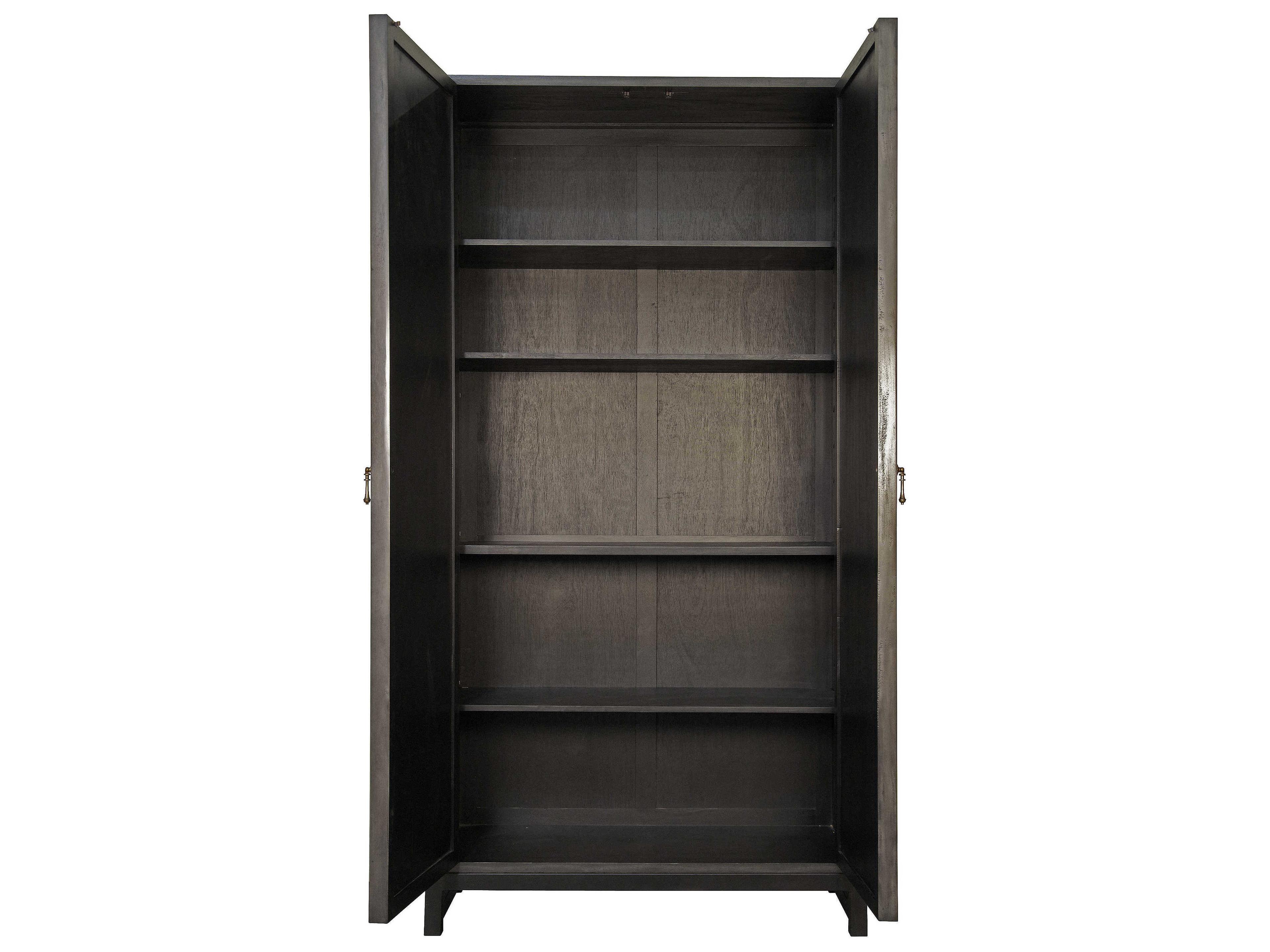 Noir Bedroom Storage Pale Gray Mahogany Wood Wardrobe Armoire