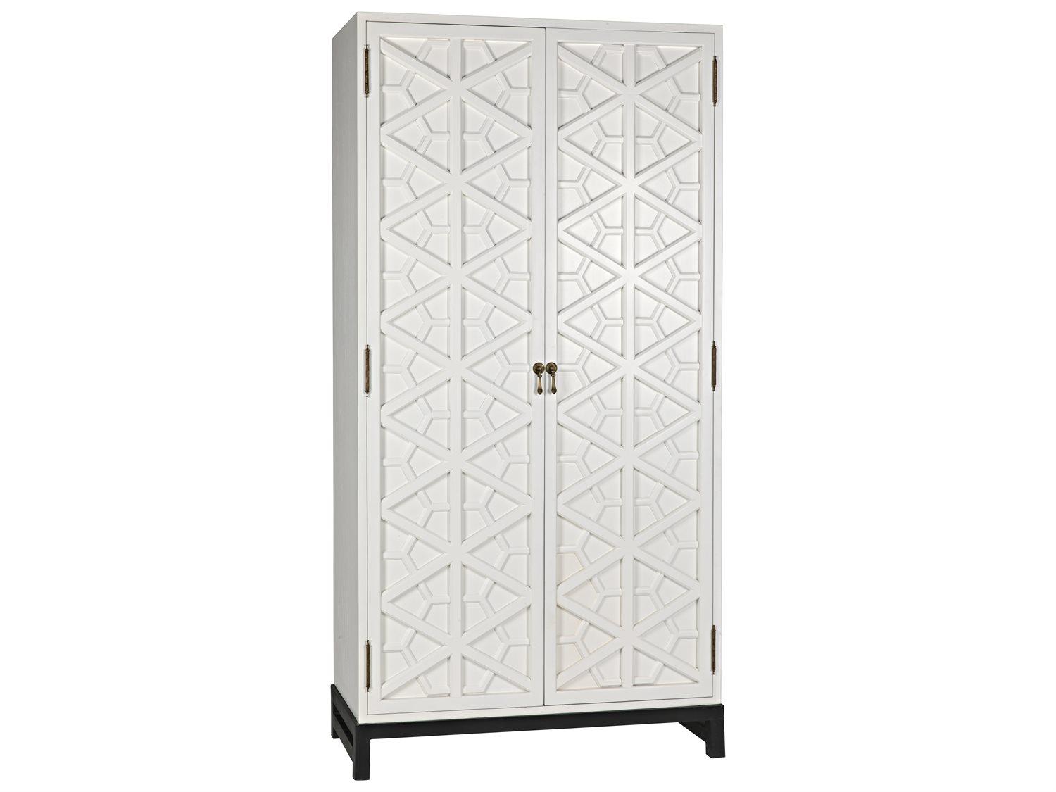 Noir Solid White Mahogany Wood Wardrobe Armoire