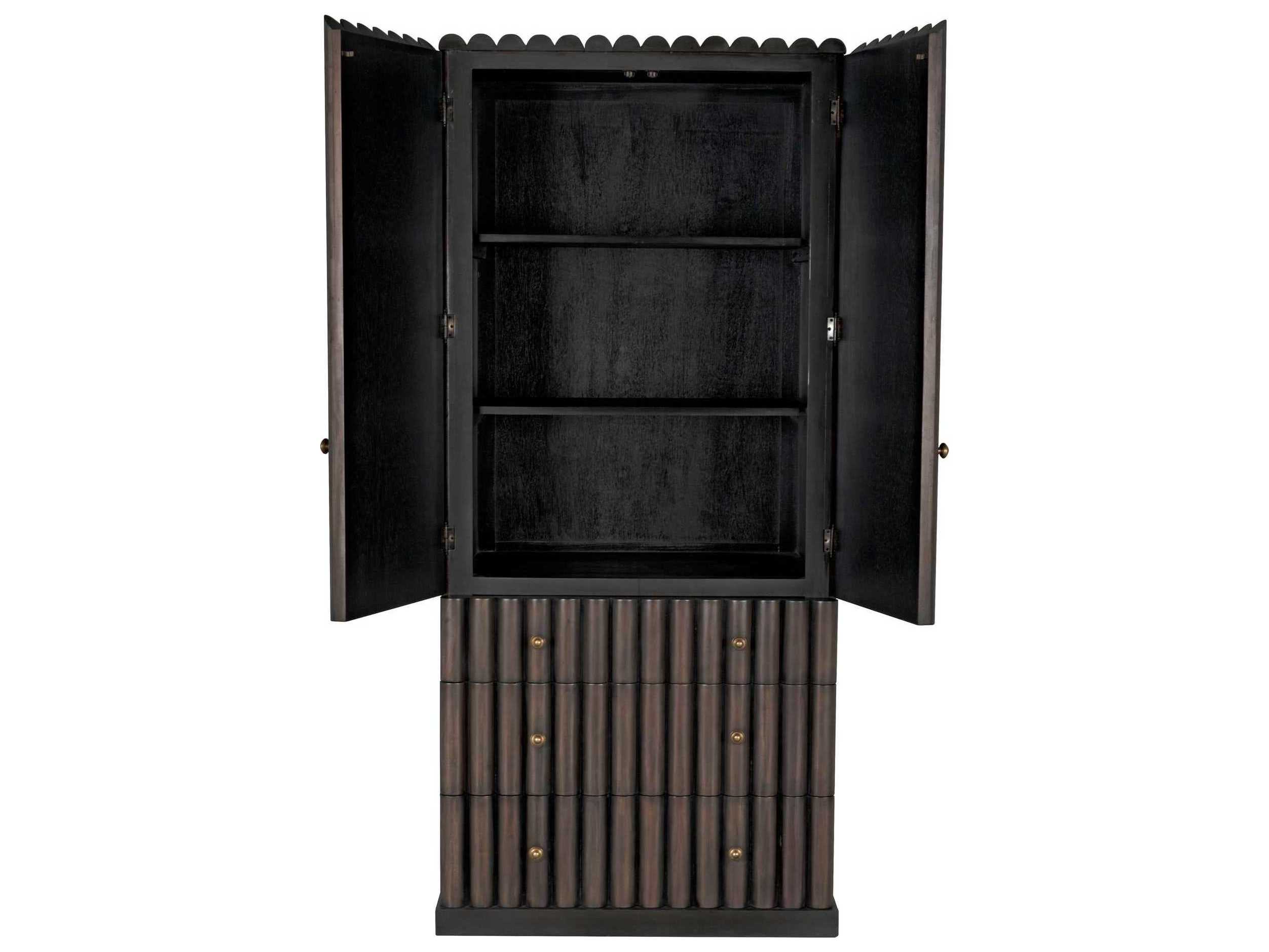 Noir Pale With Light Brown Trim Mahogany Wood Accent Chest