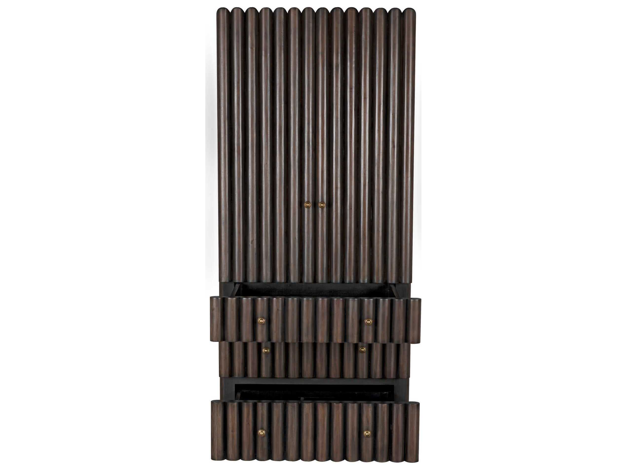 Noir Pale With Light Brown Trim Mahogany Wood Accent Chest