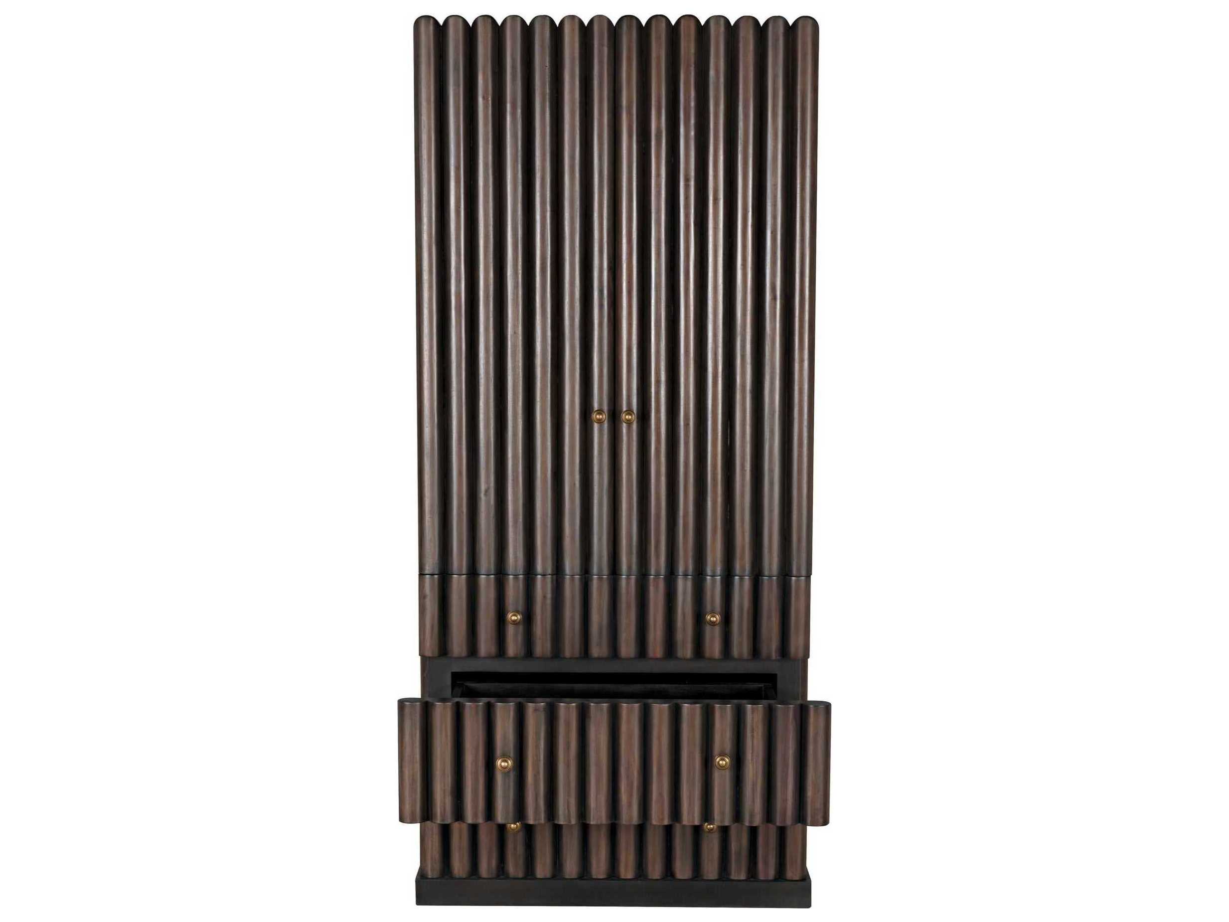 Noir Pale With Light Brown Trim Mahogany Wood Accent Chest