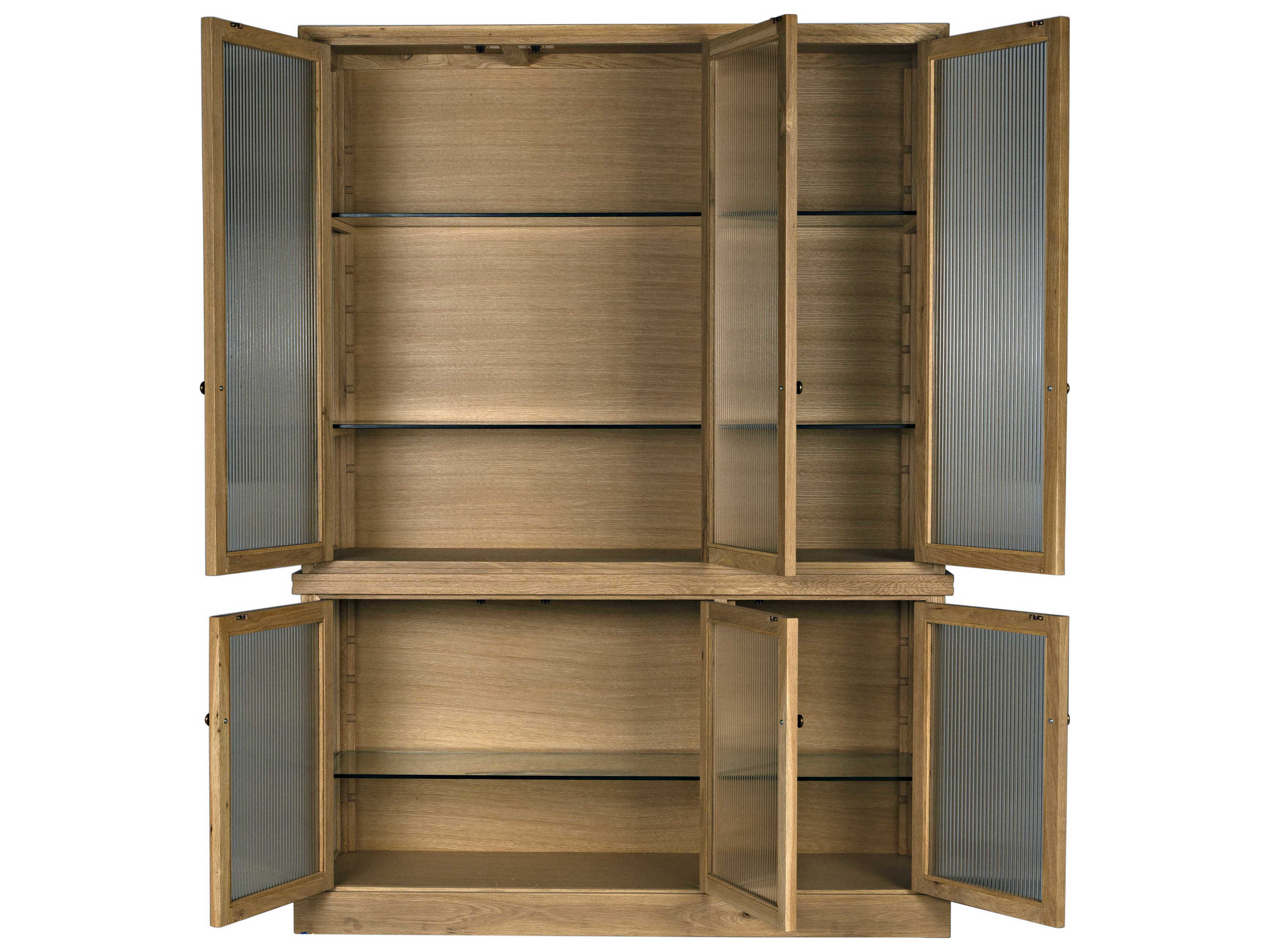 Noir Chester Oak Wood Natural Display Cabinet