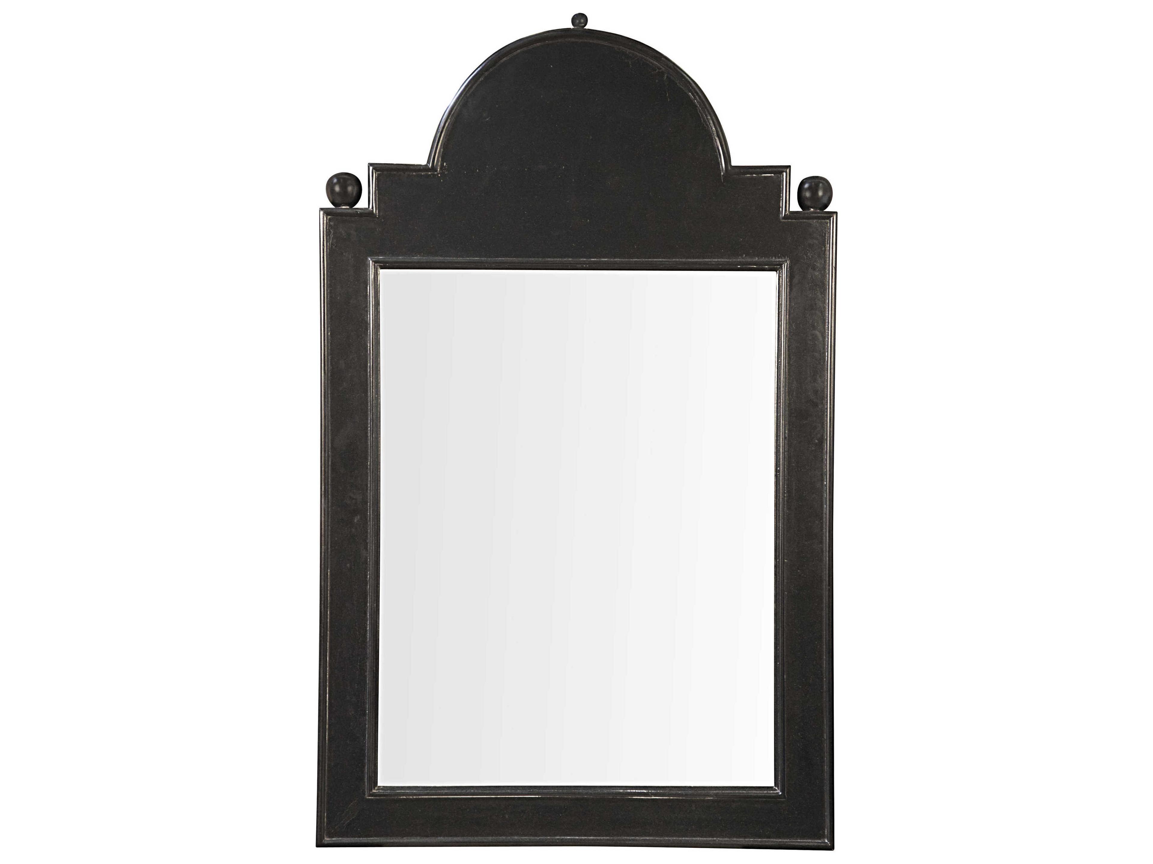 Noir Jess Hand Rubbed Black Rectangular Wall Mirror