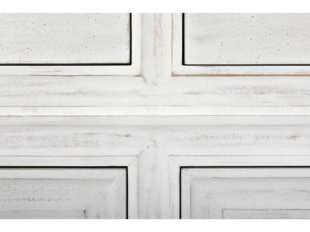 Noir White Washed Luna Oval Wall Mirror