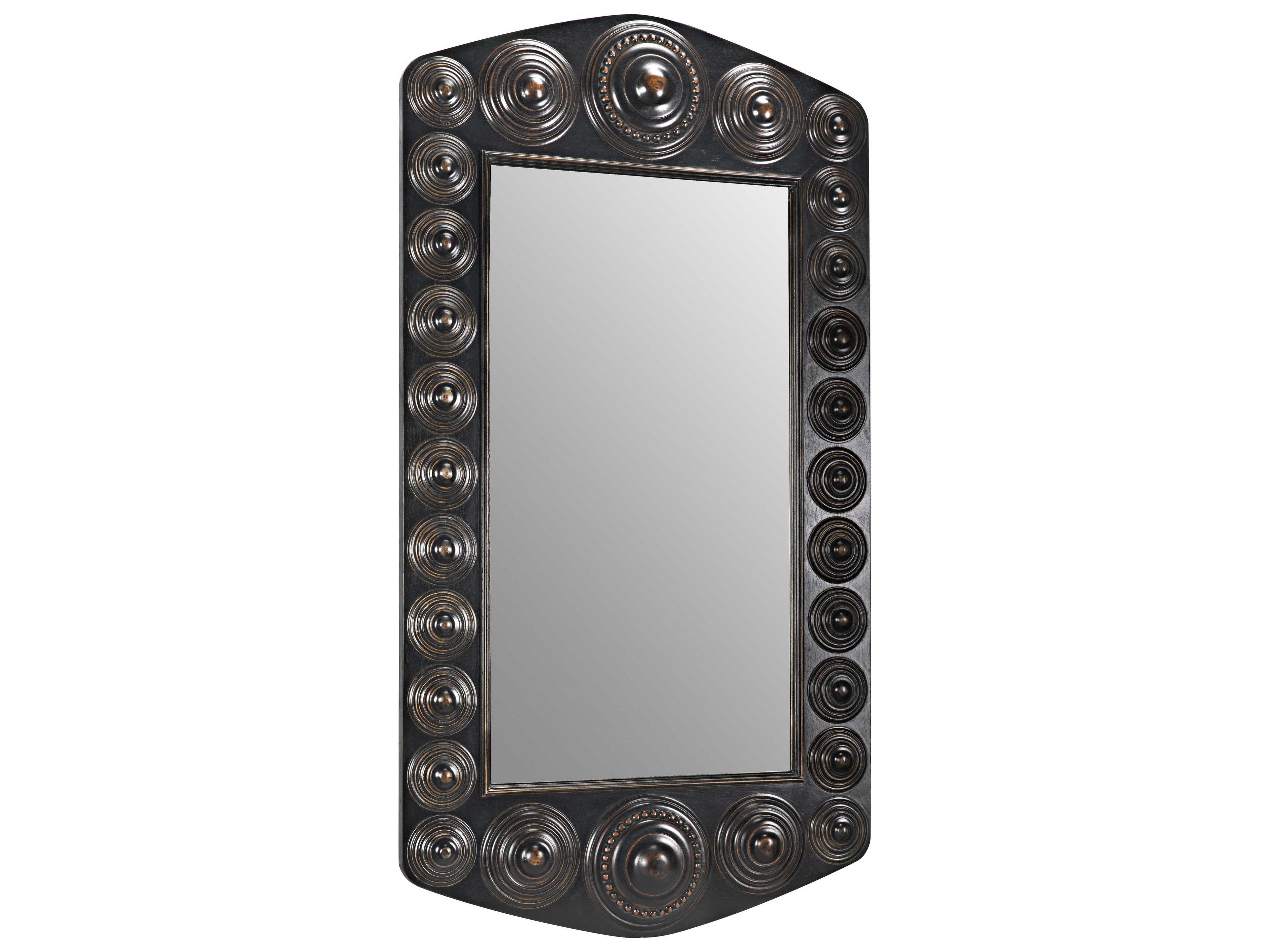 Noir Hand Rubbed Black / Light Brown Trim Rectangular Wall Mirror