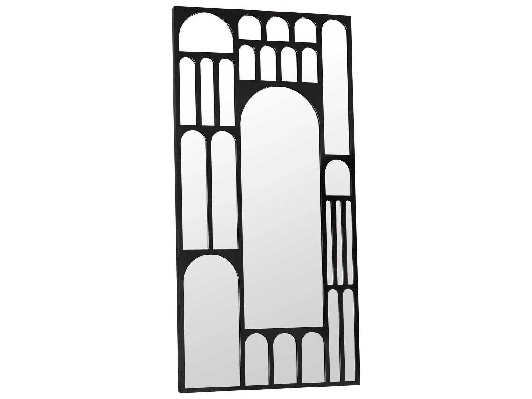 Noir Doorway Mirror Matte Black Floor Mirror Rectangular